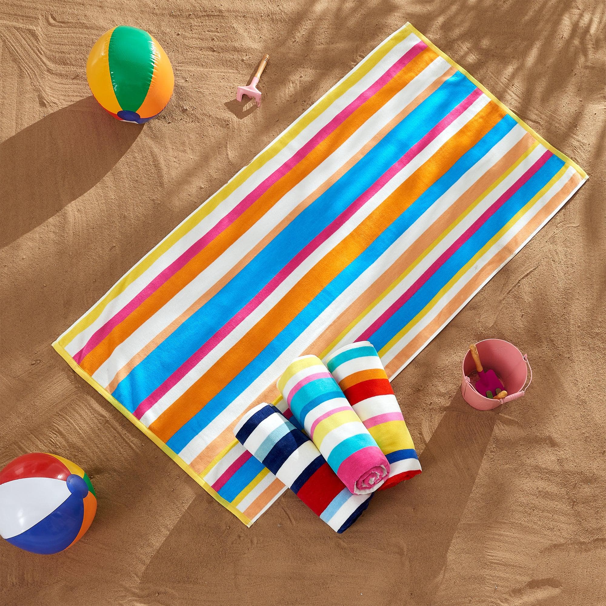 Cotton Velour Cabana Stripe Beach Towel - Novia Collection - Image 97