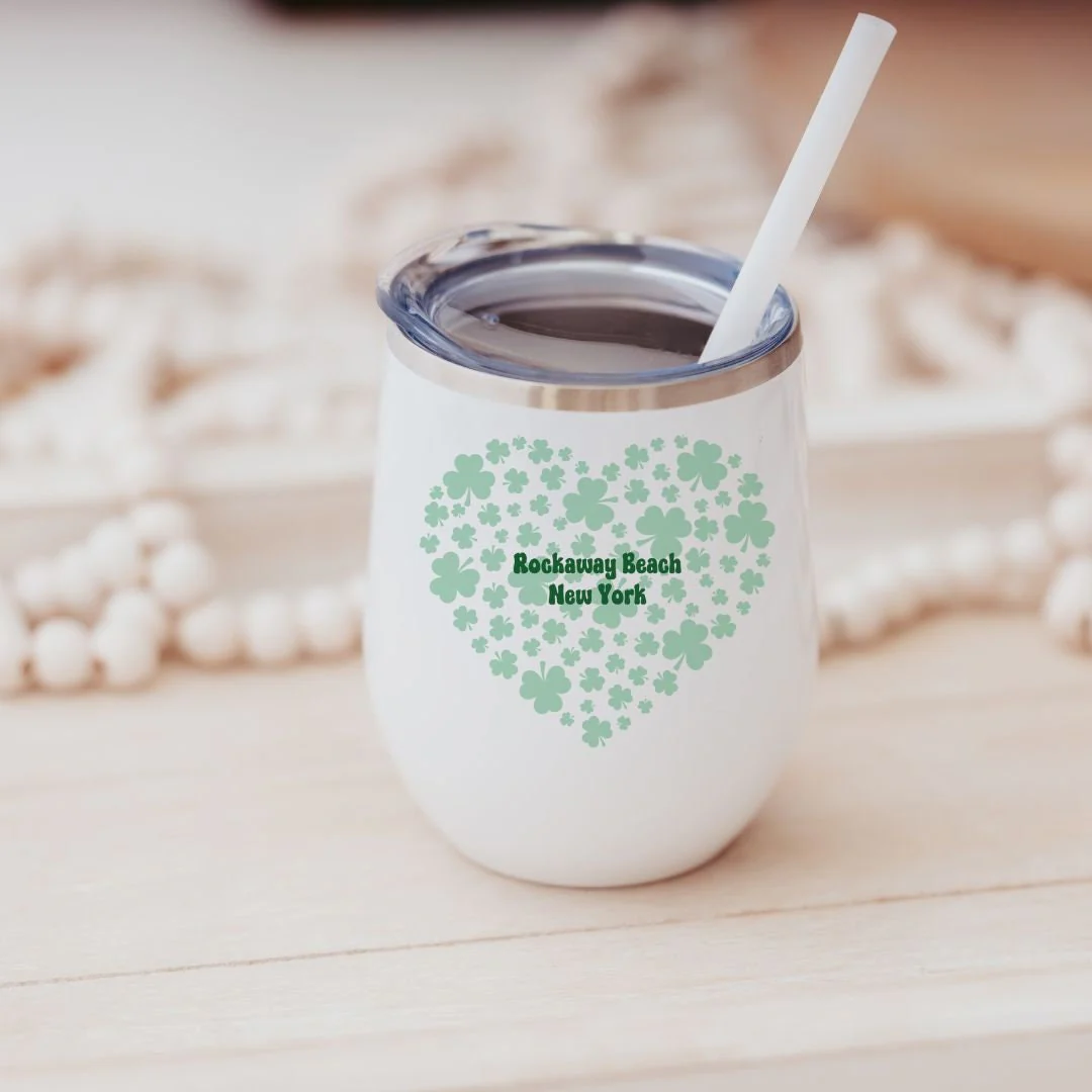Custom St. Patrick's Day Heart Wine Tumbler - Image 5
