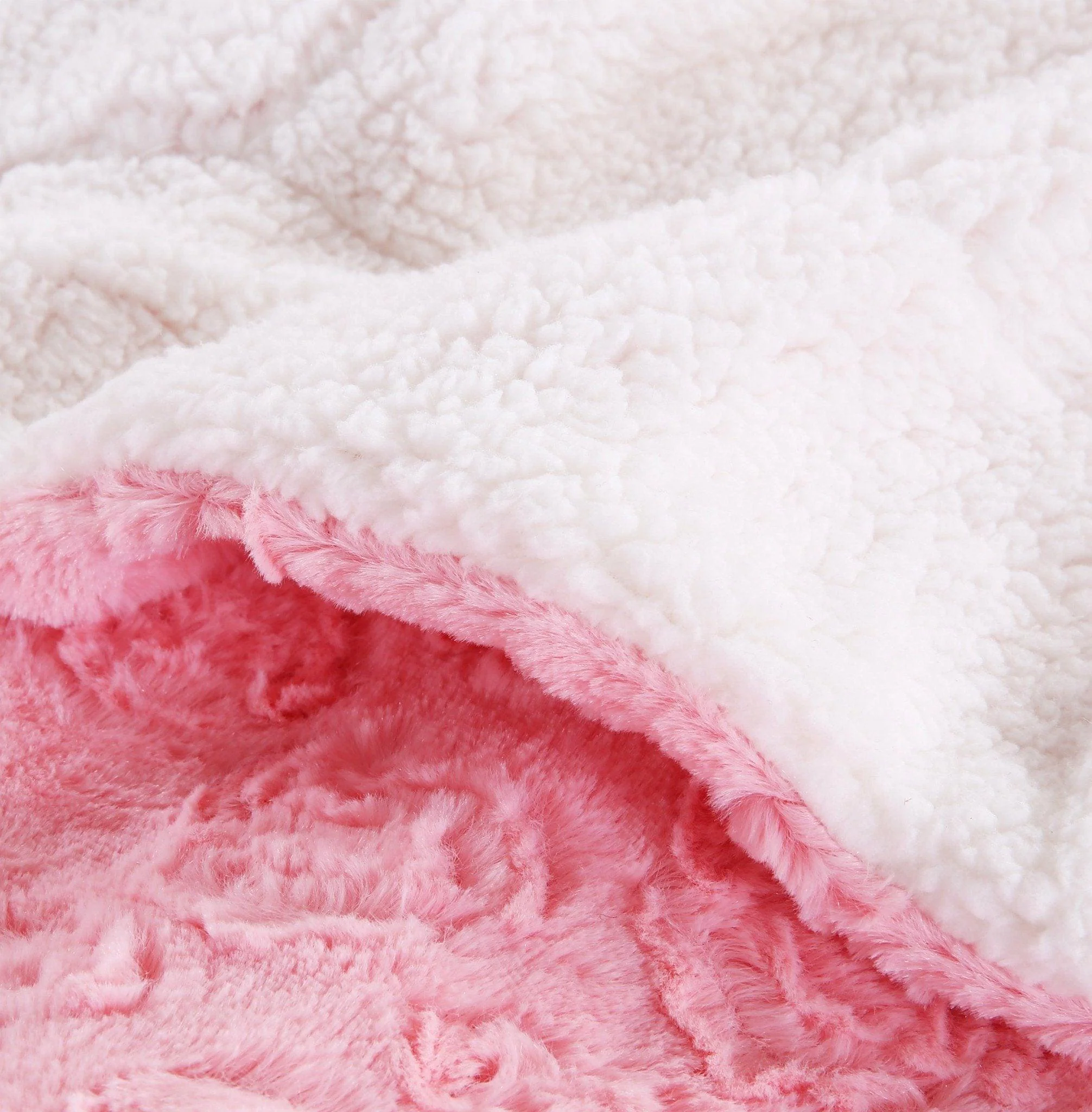 Luxury Blossom Pink Rose Buds Faux Fur Throw Blanket - Image 8