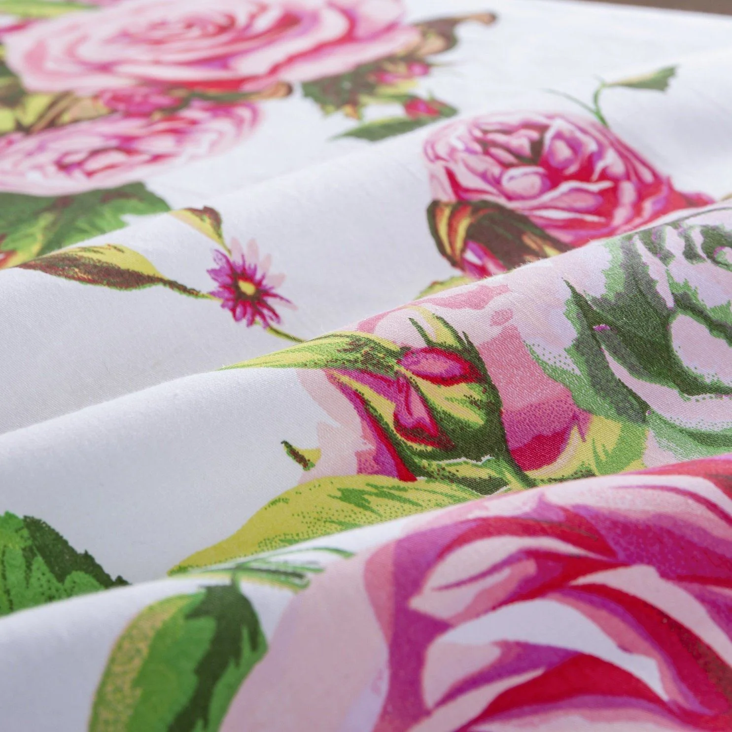 Lovely Spring Pink Floral Fitted Bed Sheet w/ Pillow Cases - Image 6