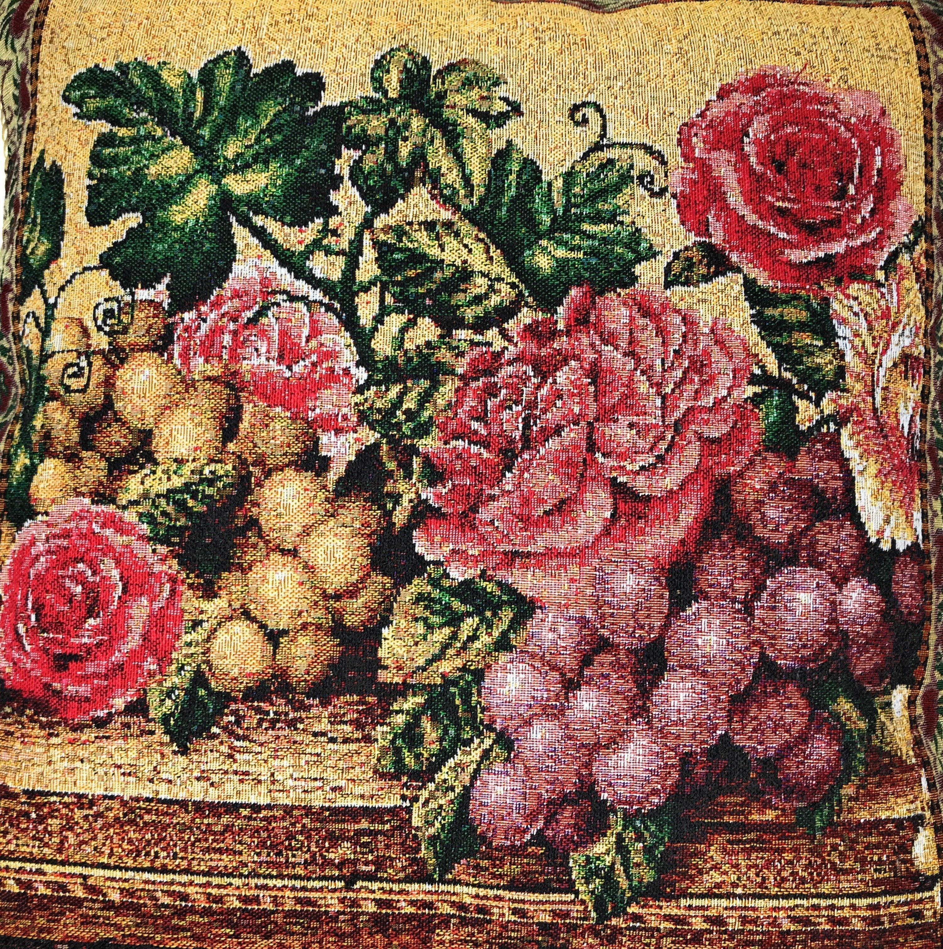 Set of 2 Parade Fruit & Roses Garden Throw Pillow Covers w/ Inserts - Image 3