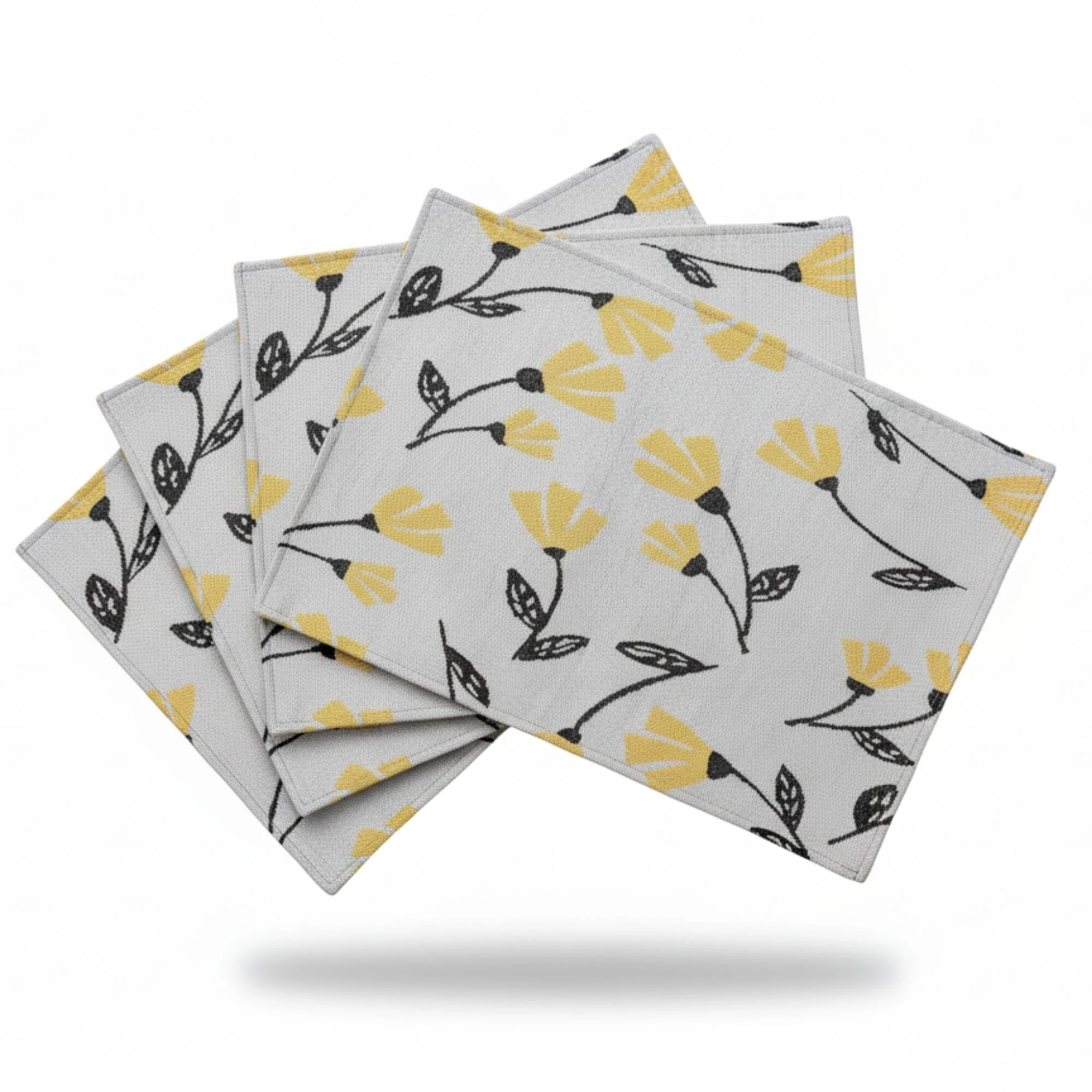 Set of 4-Pieces Sunshine Yellow Dining Table Placemats - Image 6