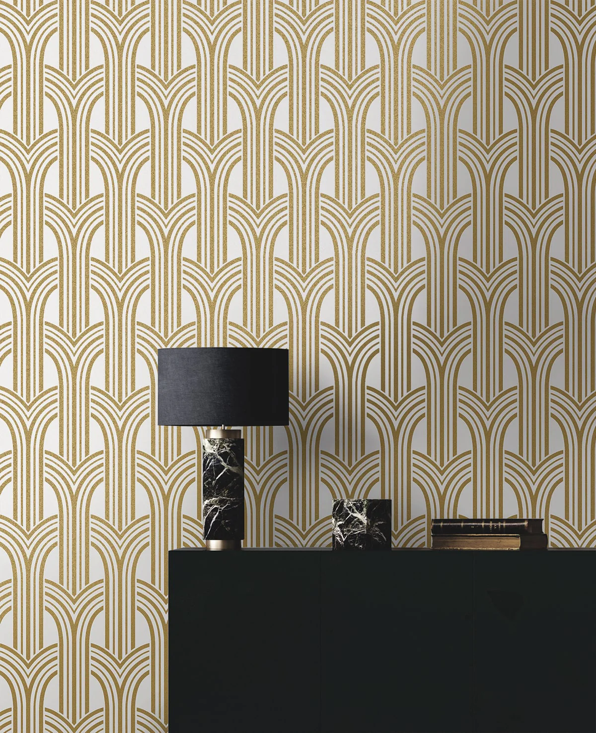Deco Arches Glass Beaded Geometric Unpasted Wallpaper - Image 18