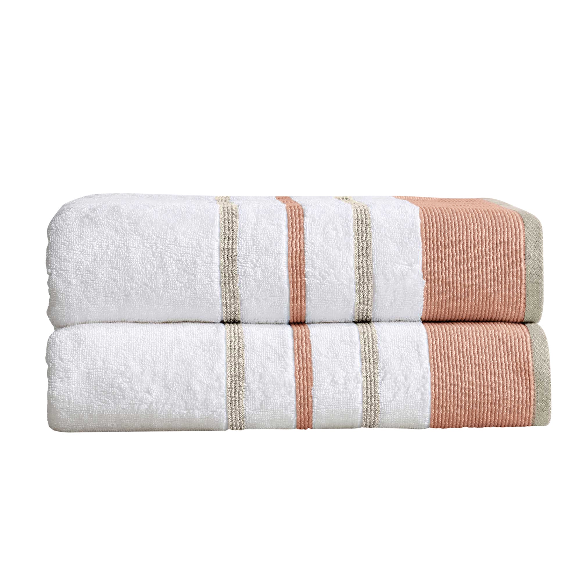 Decorative Cotton Stripe Bath Towel Set - Noelle Collection - Image 175