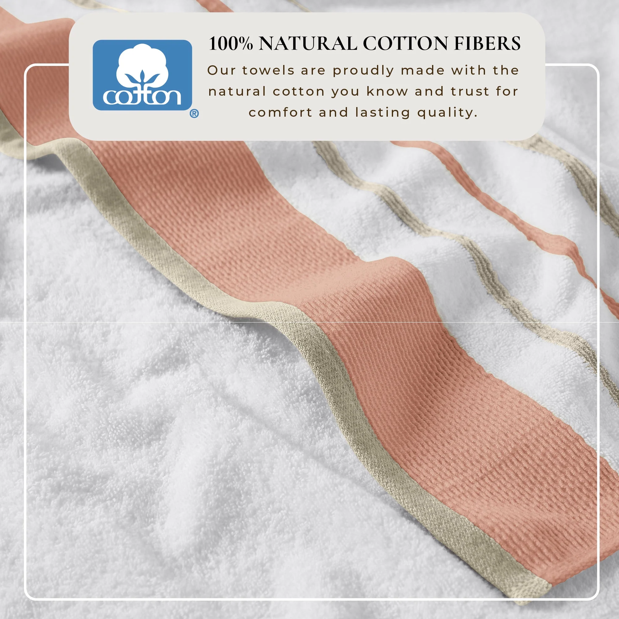 Decorative Cotton Stripe Bath Towel Set - Noelle Collection - Image 179