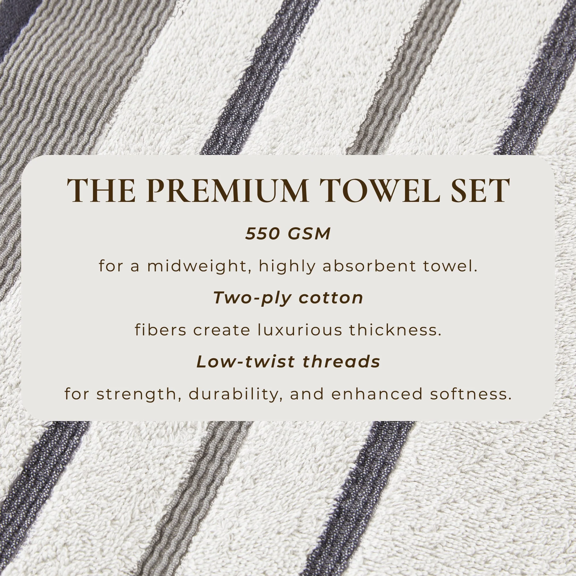 Decorative Cotton Stripe Bath Towel Set - Noelle Collection - Image 195