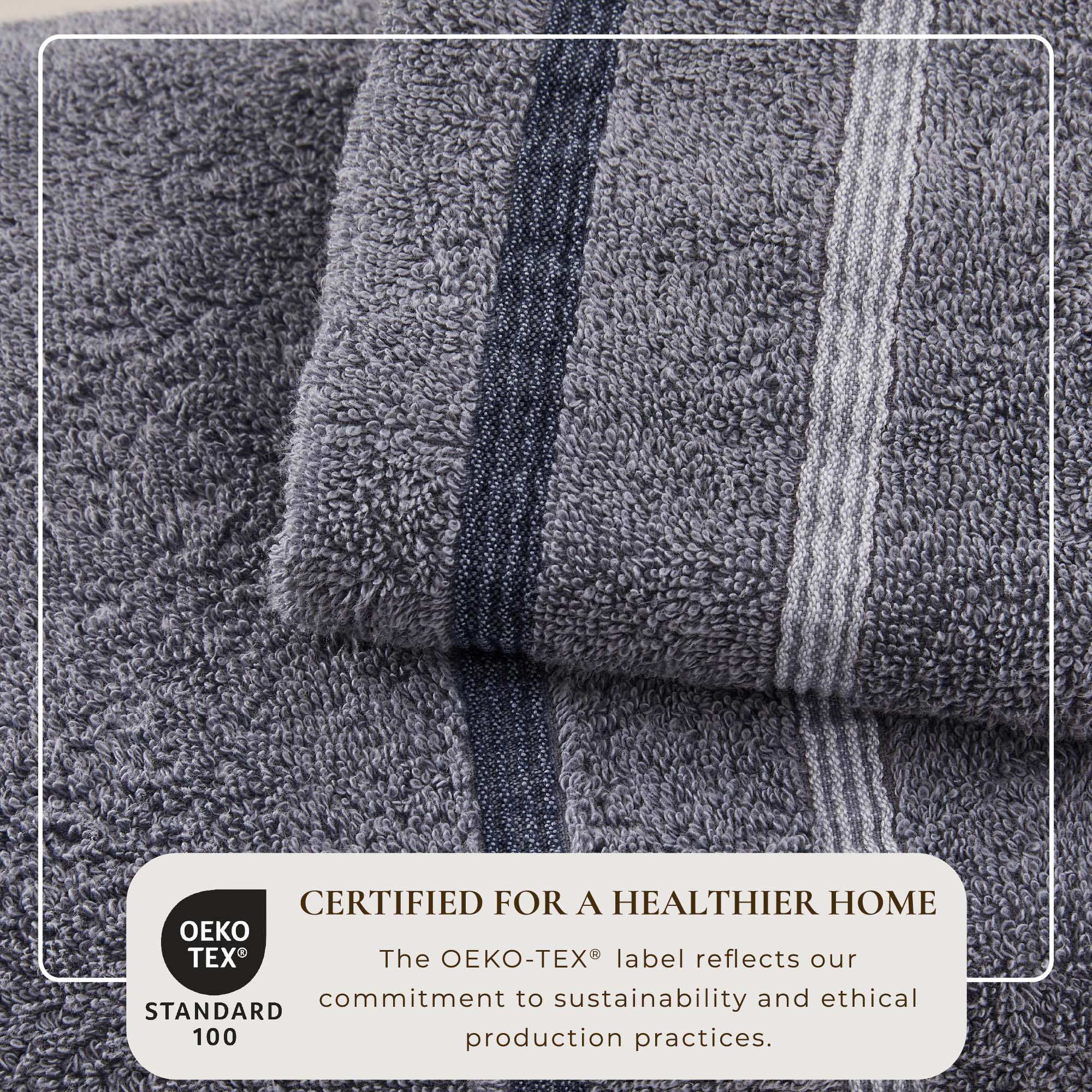 Decorative Cotton Stripe Bath Towel Set - Noelle Collection - Image 206