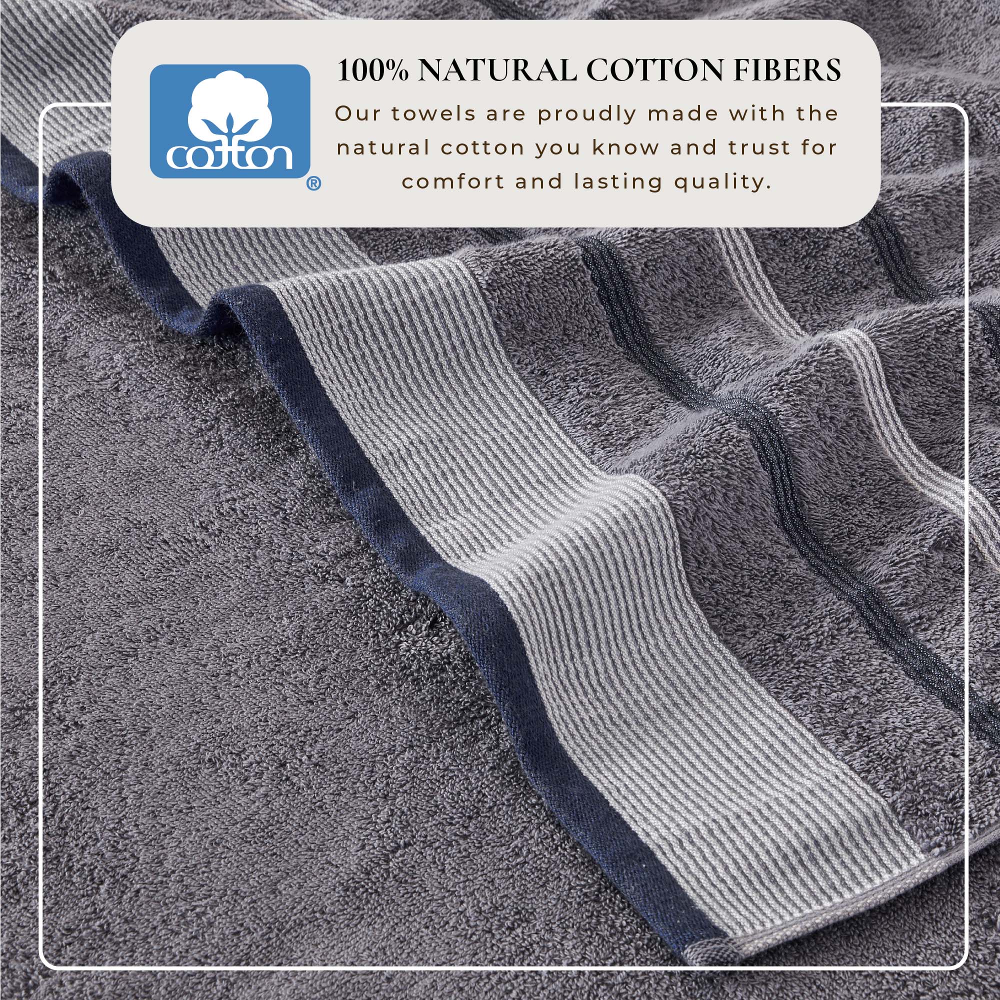 Decorative Cotton Stripe Bath Towel Set - Noelle Collection - Image 209