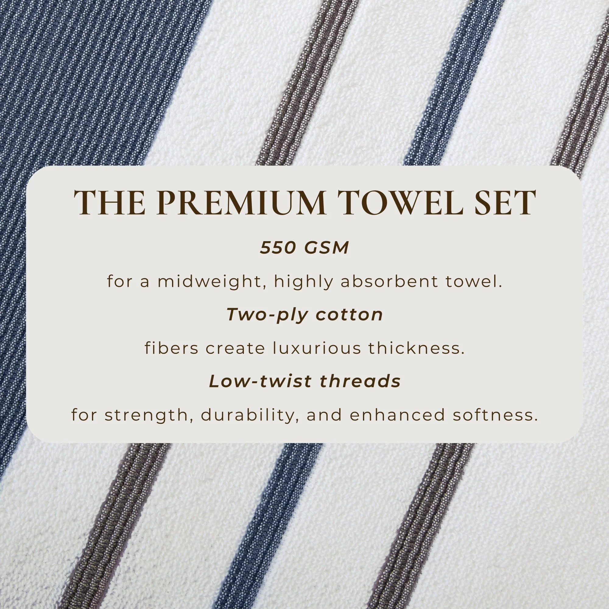 Decorative Cotton Stripe Bath Towel Set - Noelle Collection - Image 51
