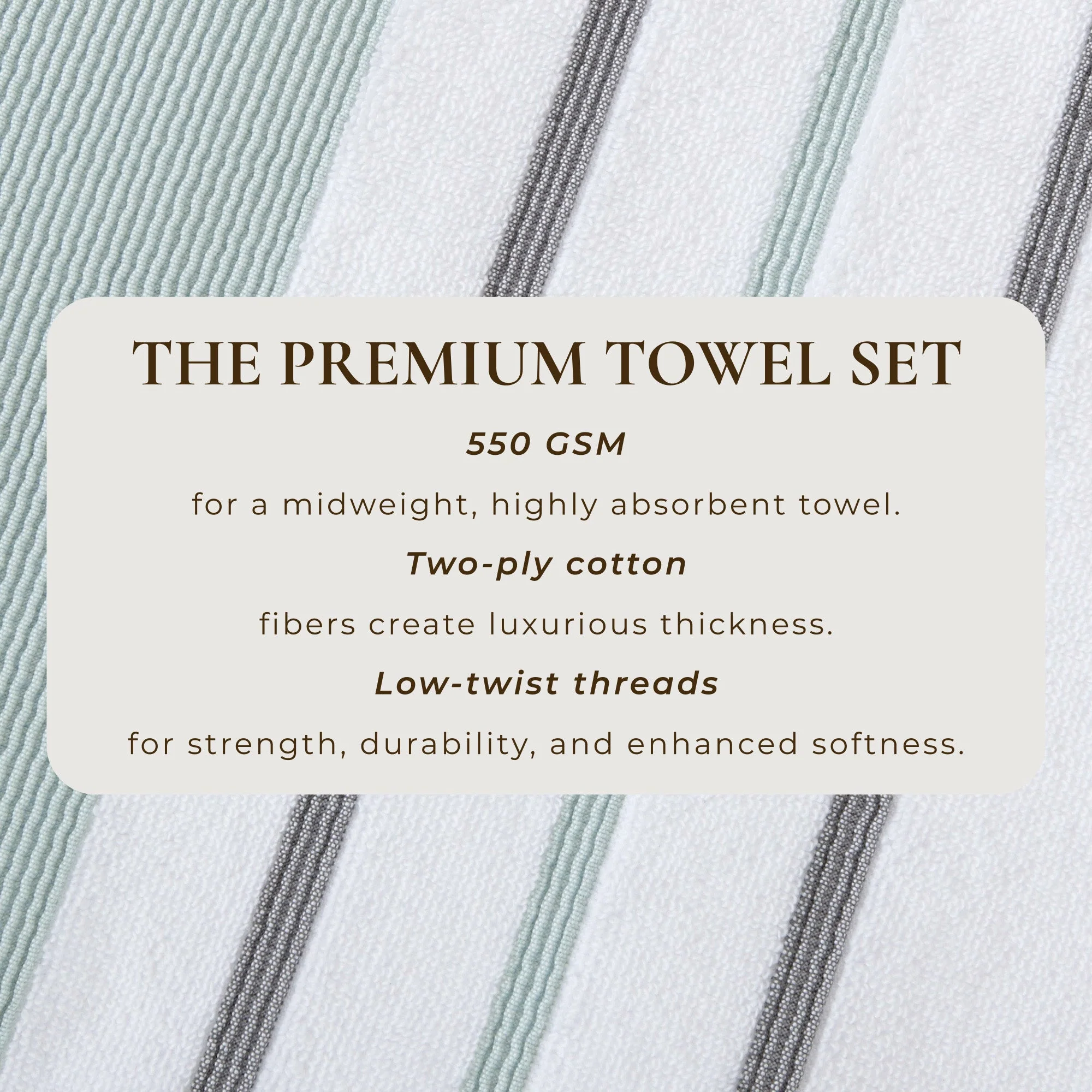 Decorative Cotton Stripe Bath Towel Set - Noelle Collection - Image 75