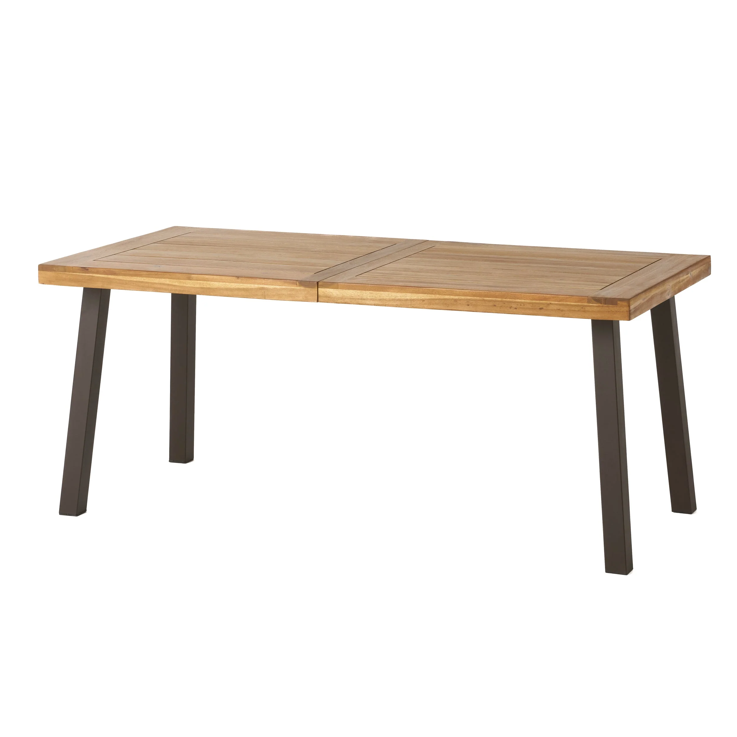 Della Acacia Wood Dining Table with Rustic Metal, Brown, Grey - Image 6