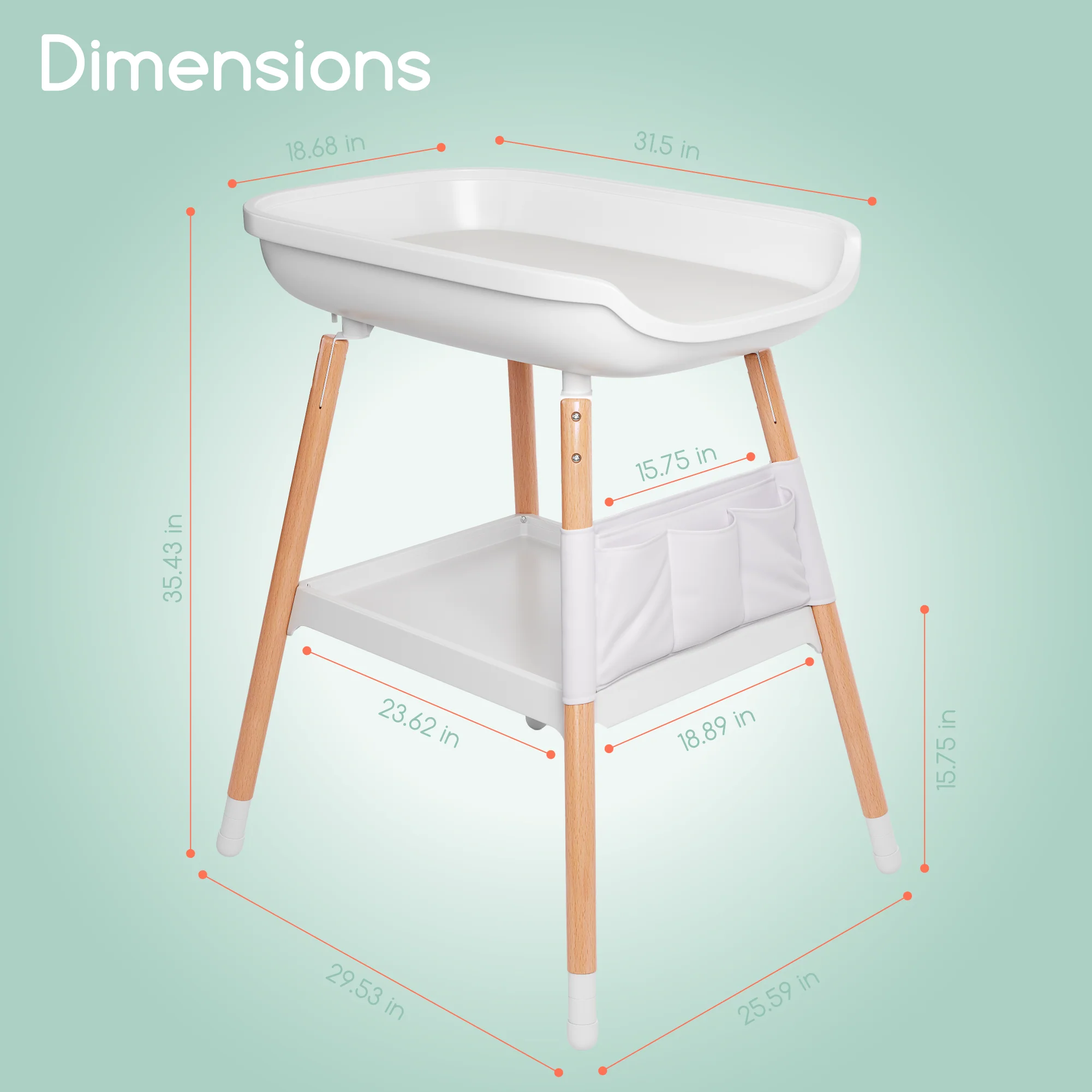 Deluxe Diaper Changing Table (Changing Pad Included) - Image 6