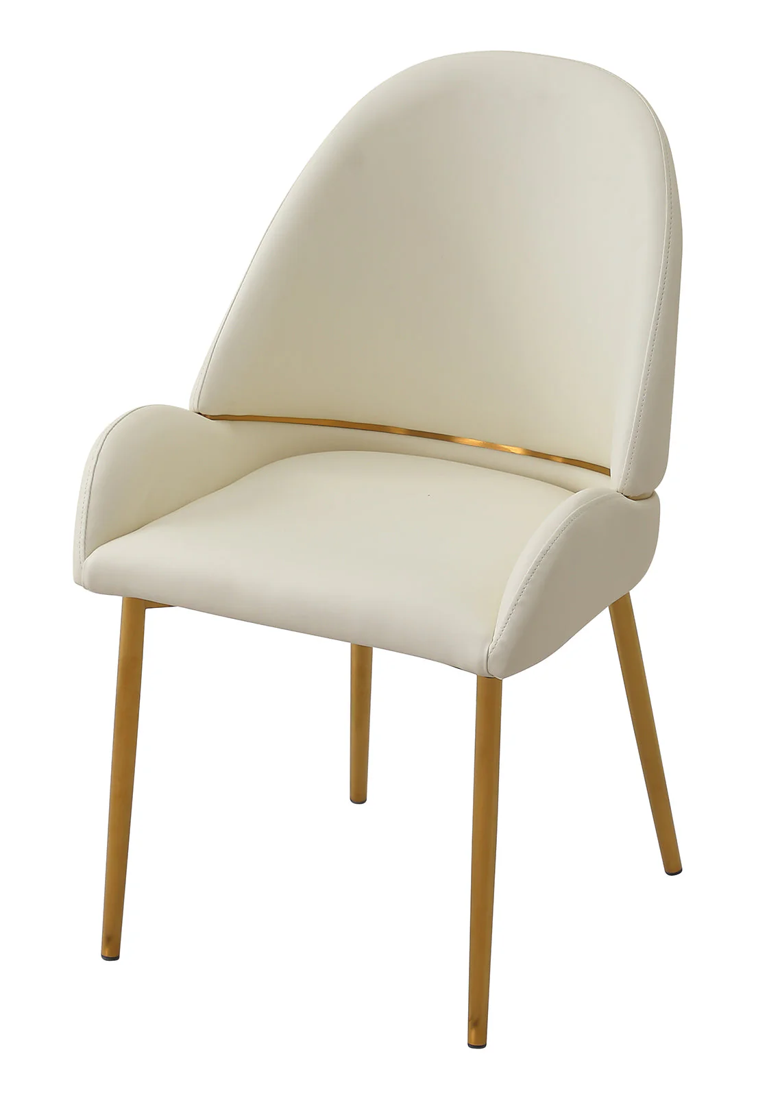 Dining Chair with PU Leather, Beige (Set of 2) - Image 5