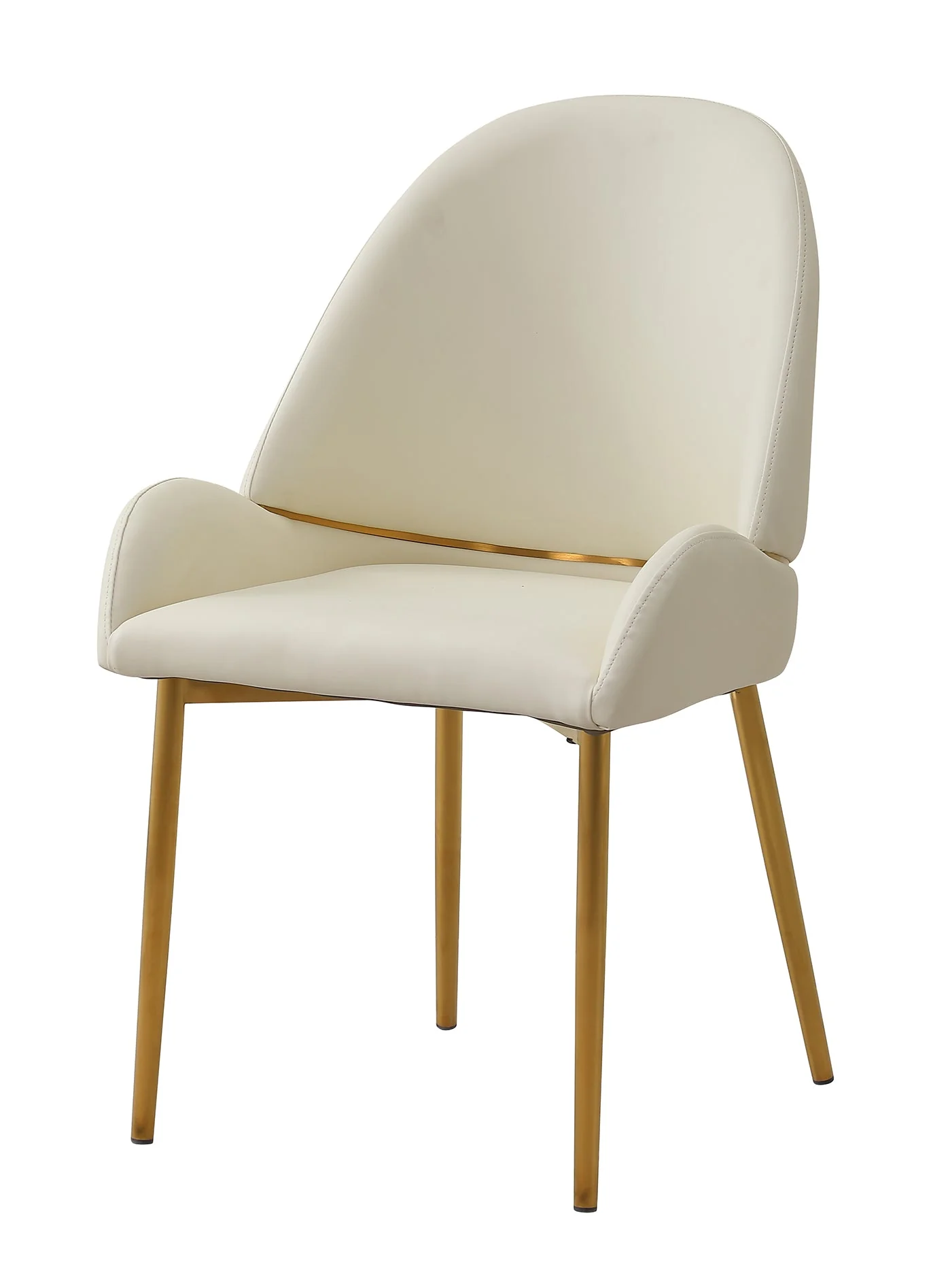 Dining Chair with PU Leather, Beige (Set of 2) - Image 6