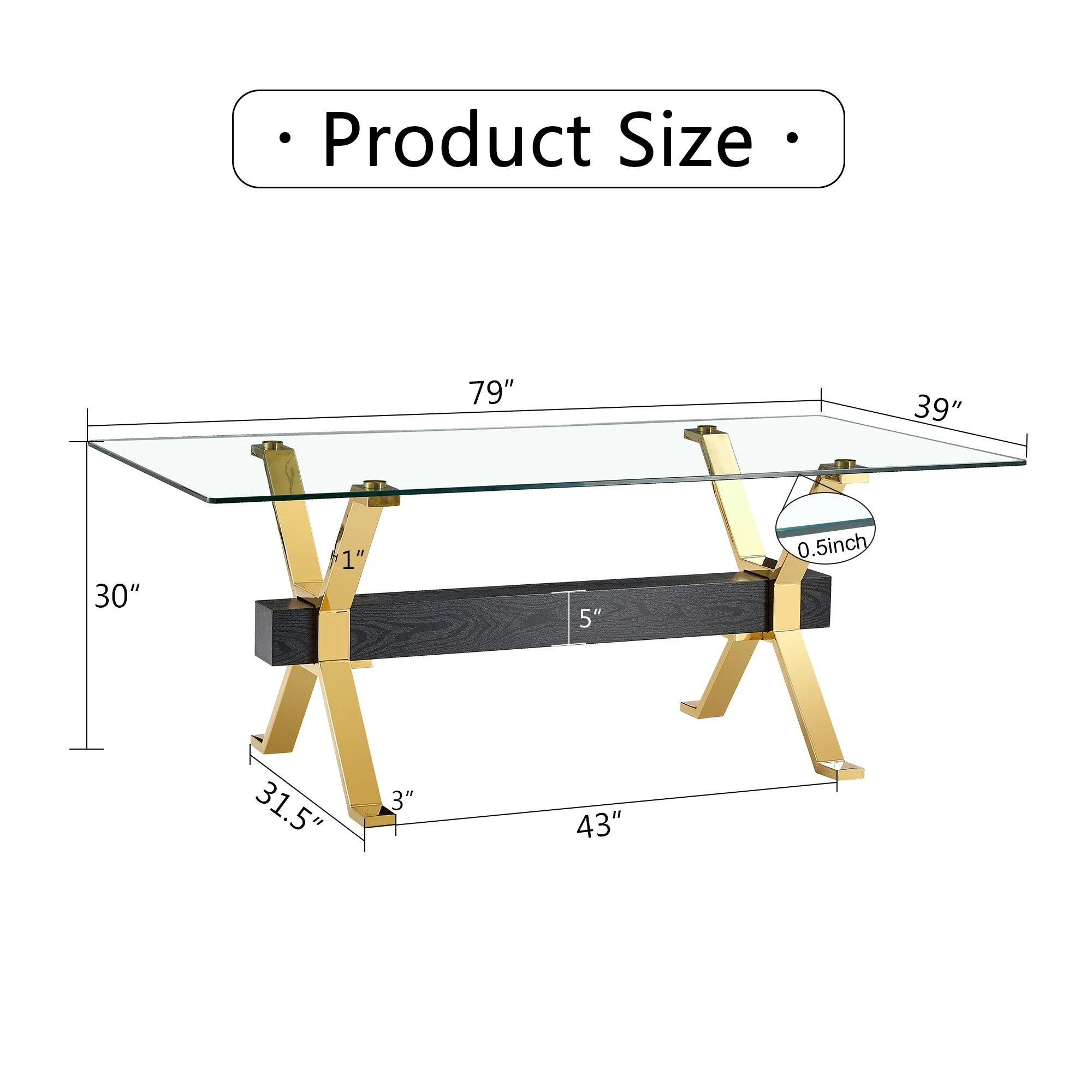 Modern Tempered Glass Dining Table - Image 3