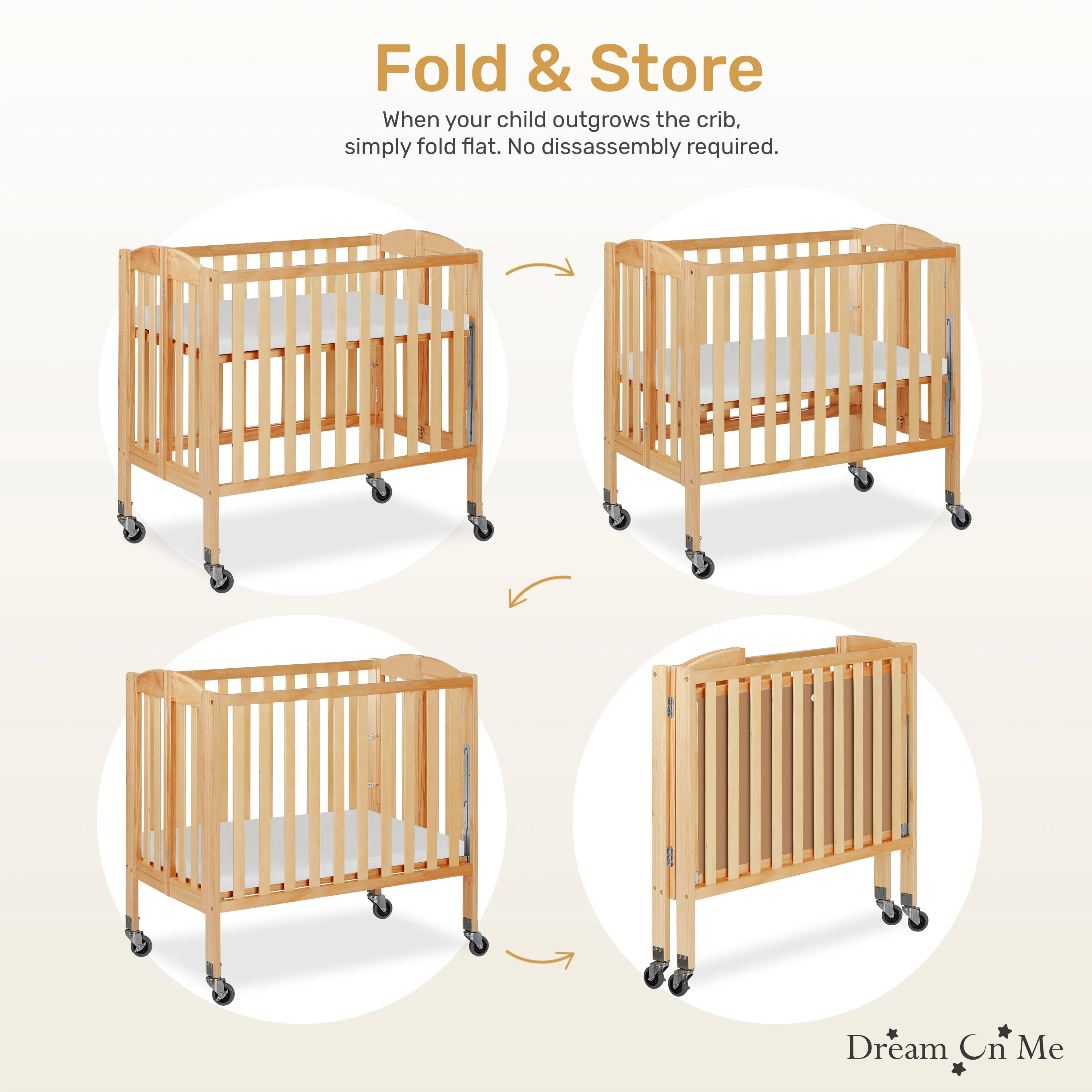 Dream On Me 3-in-1 Folding Portable Crib - Image 5