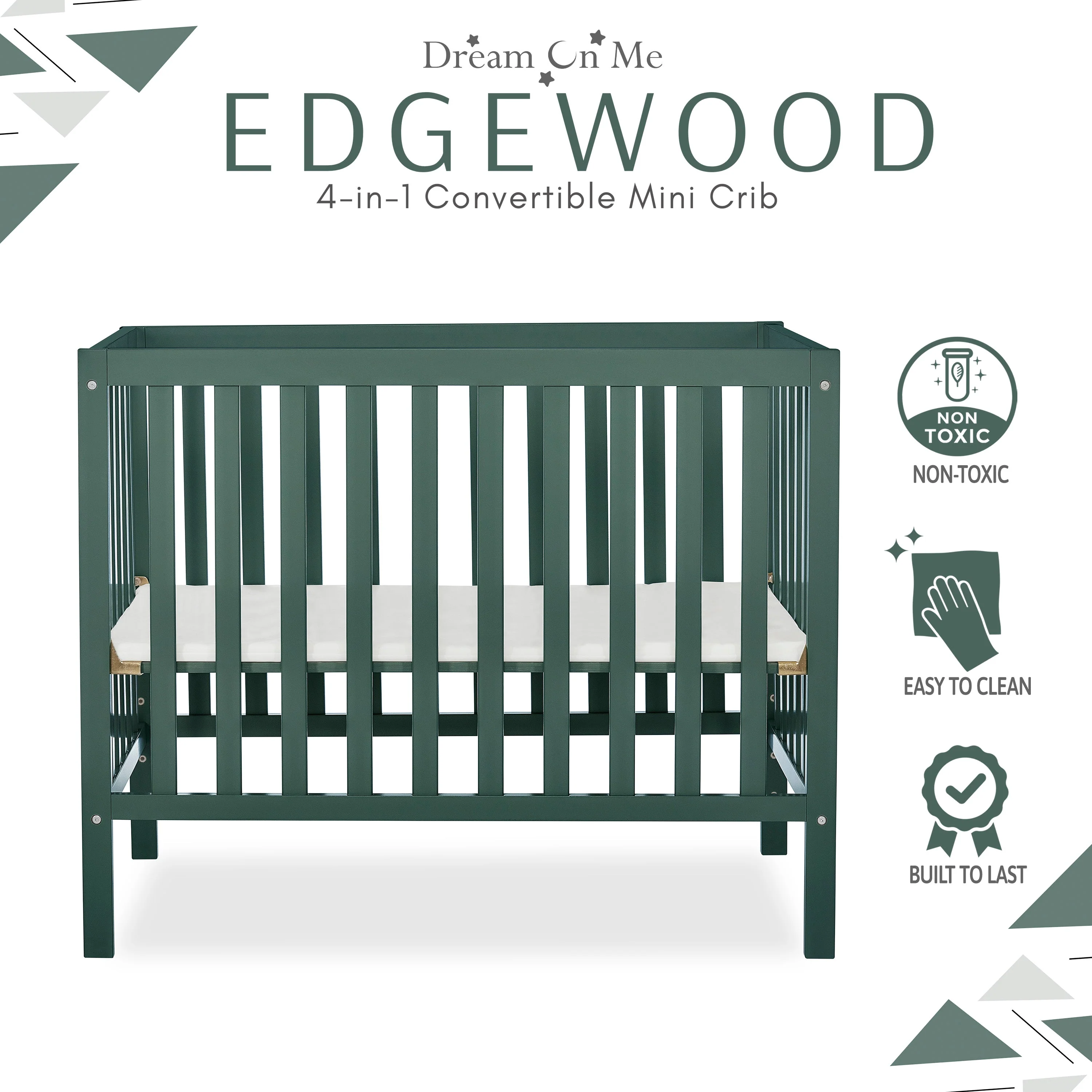 Dream On Me Edgewood 4-in-1 Convertible Mini Crib - Image 5