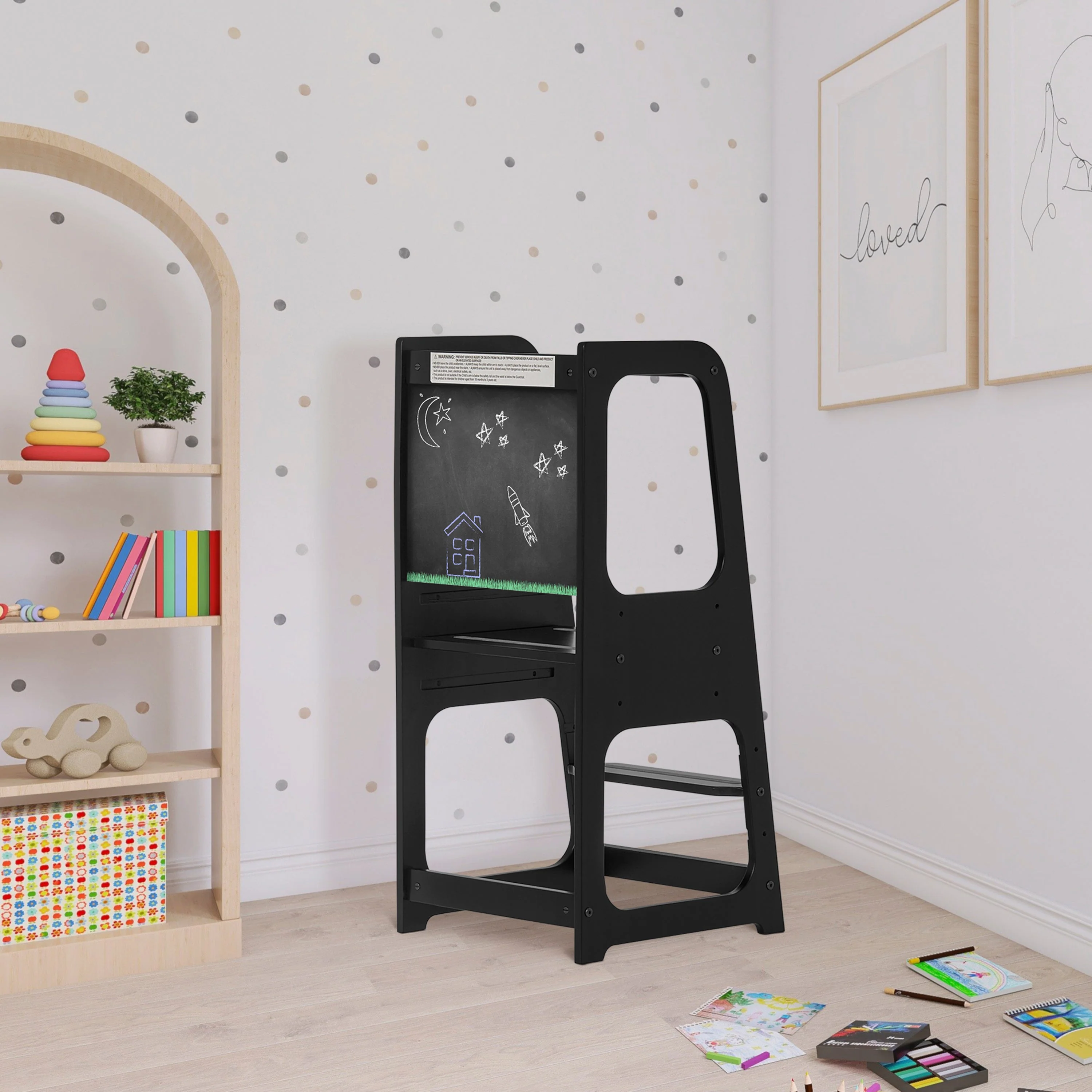 Dream On Me Explora Toddler Tower & Multipurpose Kids Step Stool - Image 4