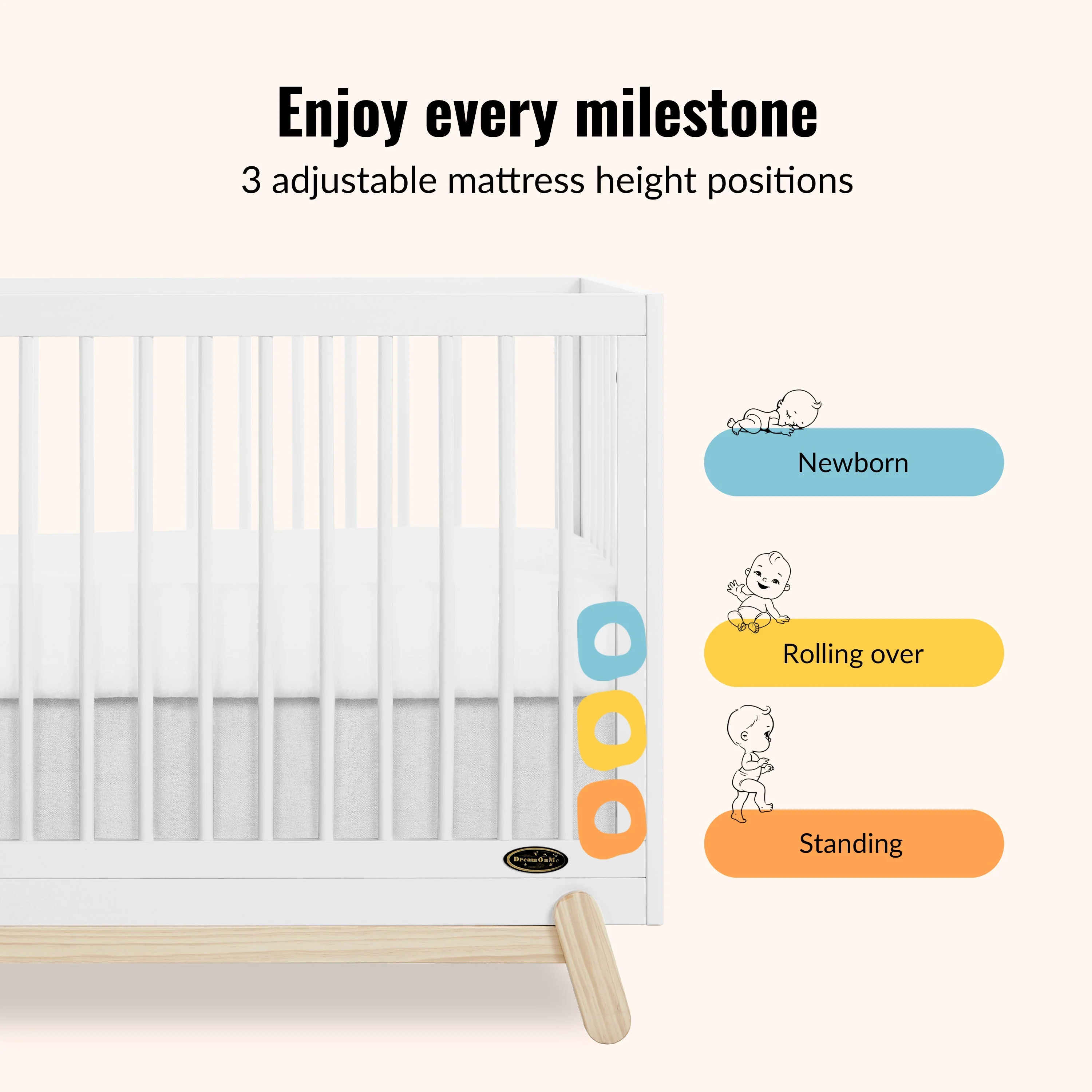 Dream On Me Hygge 5-in-1 Convertible Crib - Image 6