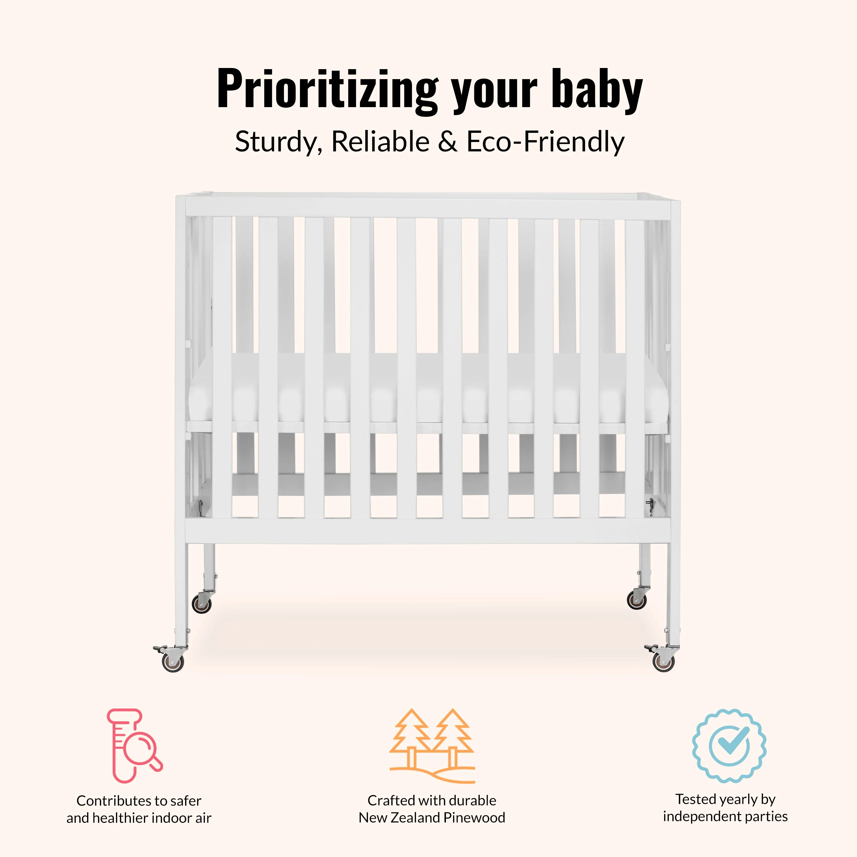 Dream On Me Jett Non Full Size Folding Crib - Image 11