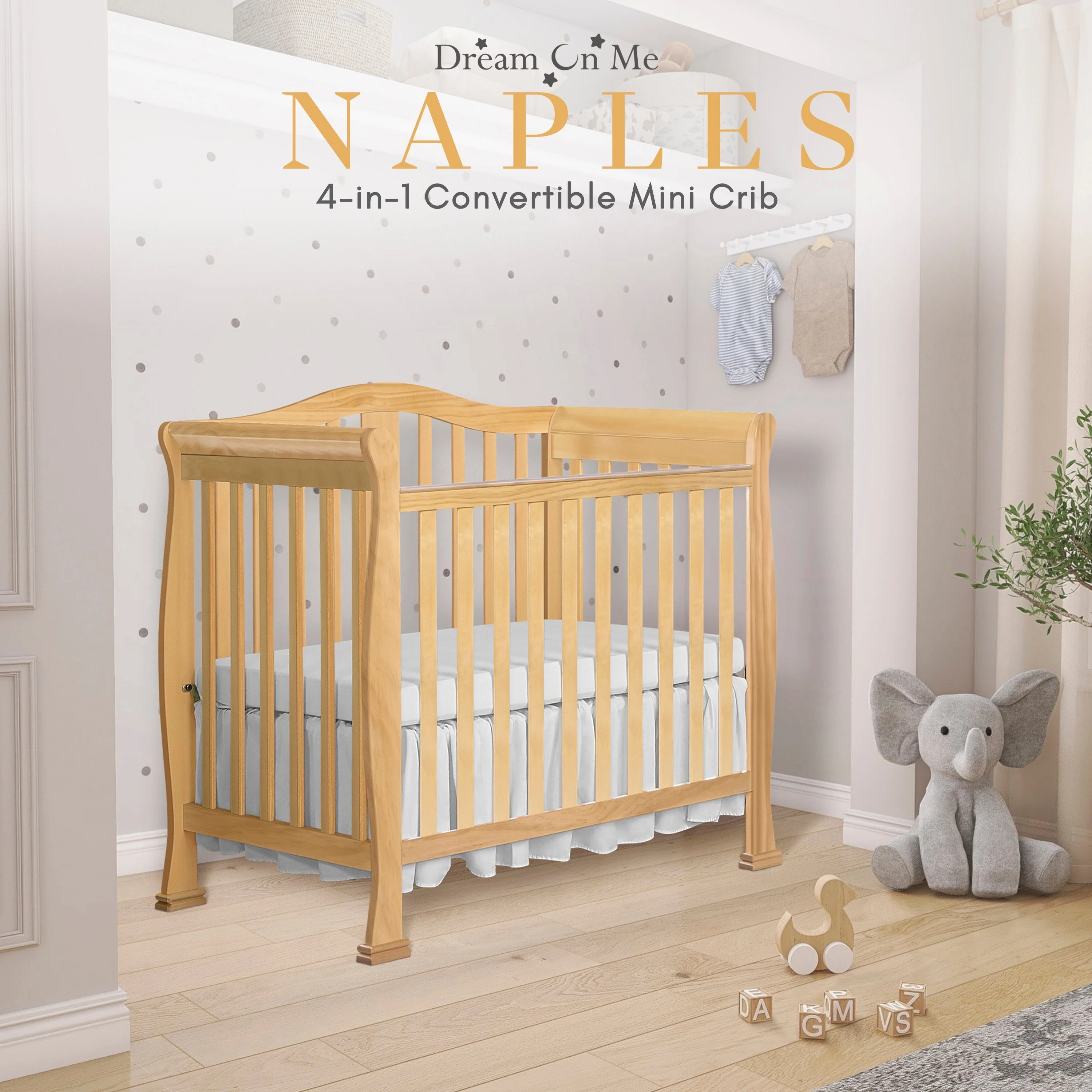 Dream On Me Naples 4-in-1 Convertible Mini Crib - Image 27