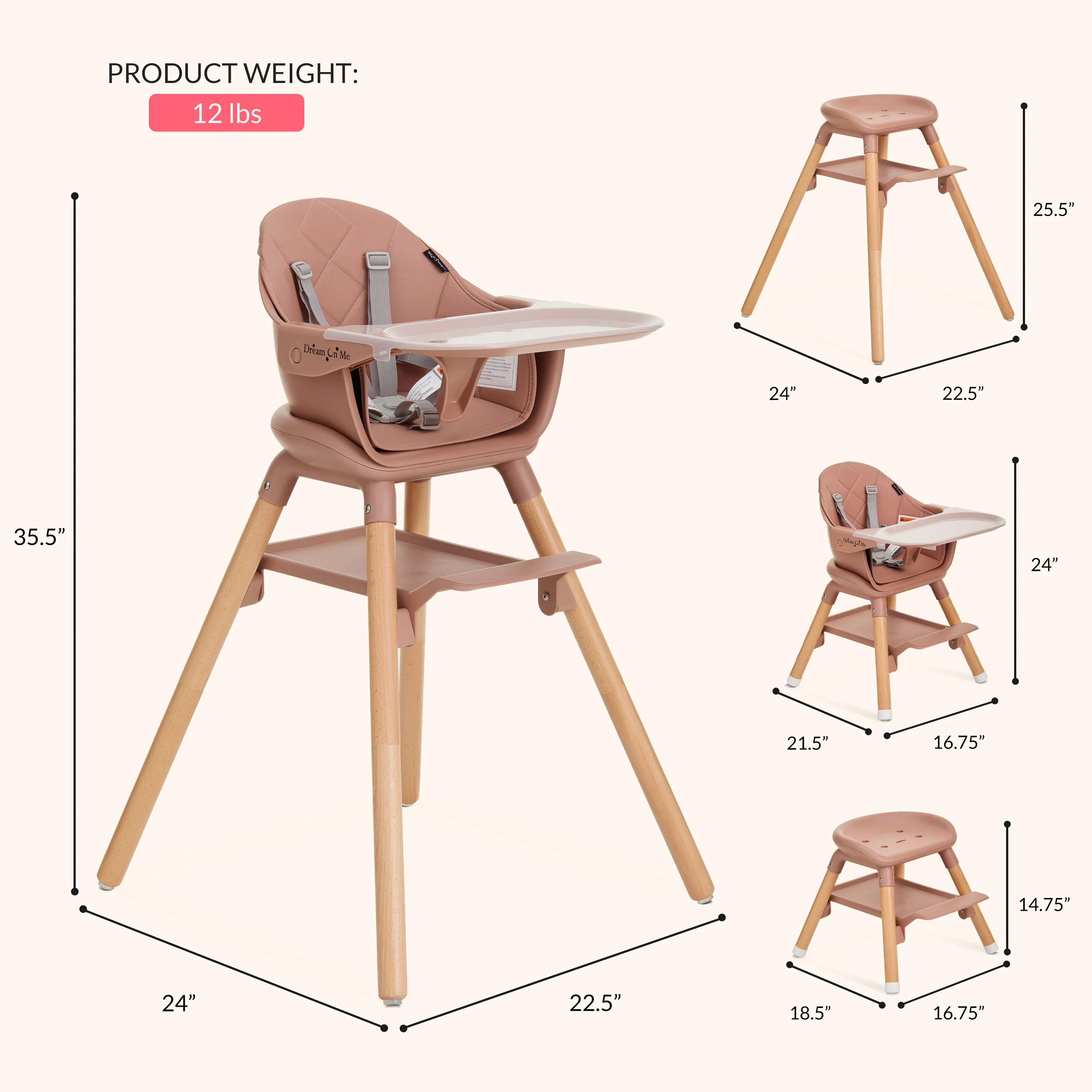 Dream On Me NibbleNest 3-in-1 High Chair - Image 12