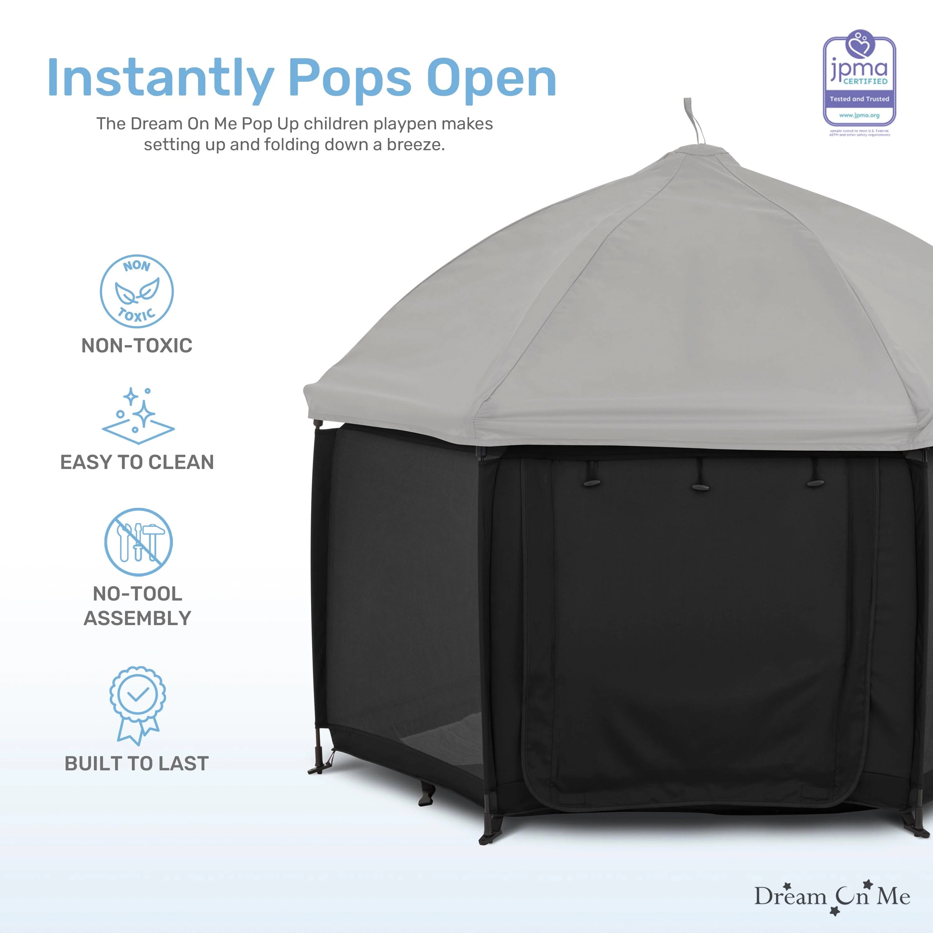 Dream On Me Pop Up Children Playpen with Canopy - Image 21