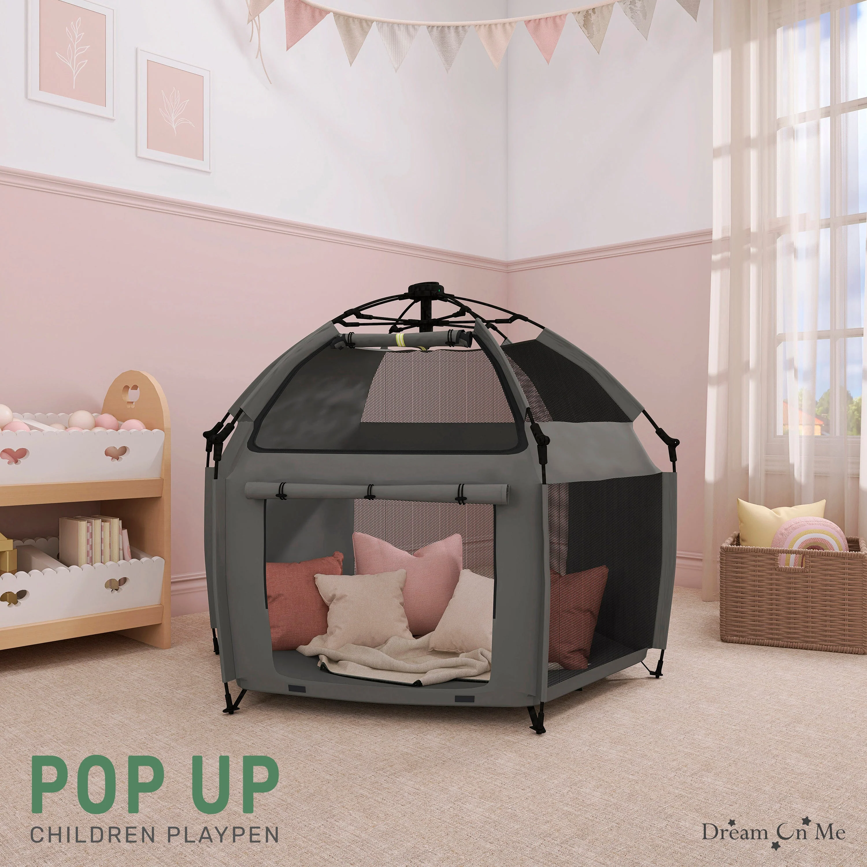 Dream On Me Pop Up Children Playpen with Canopy - Image 26