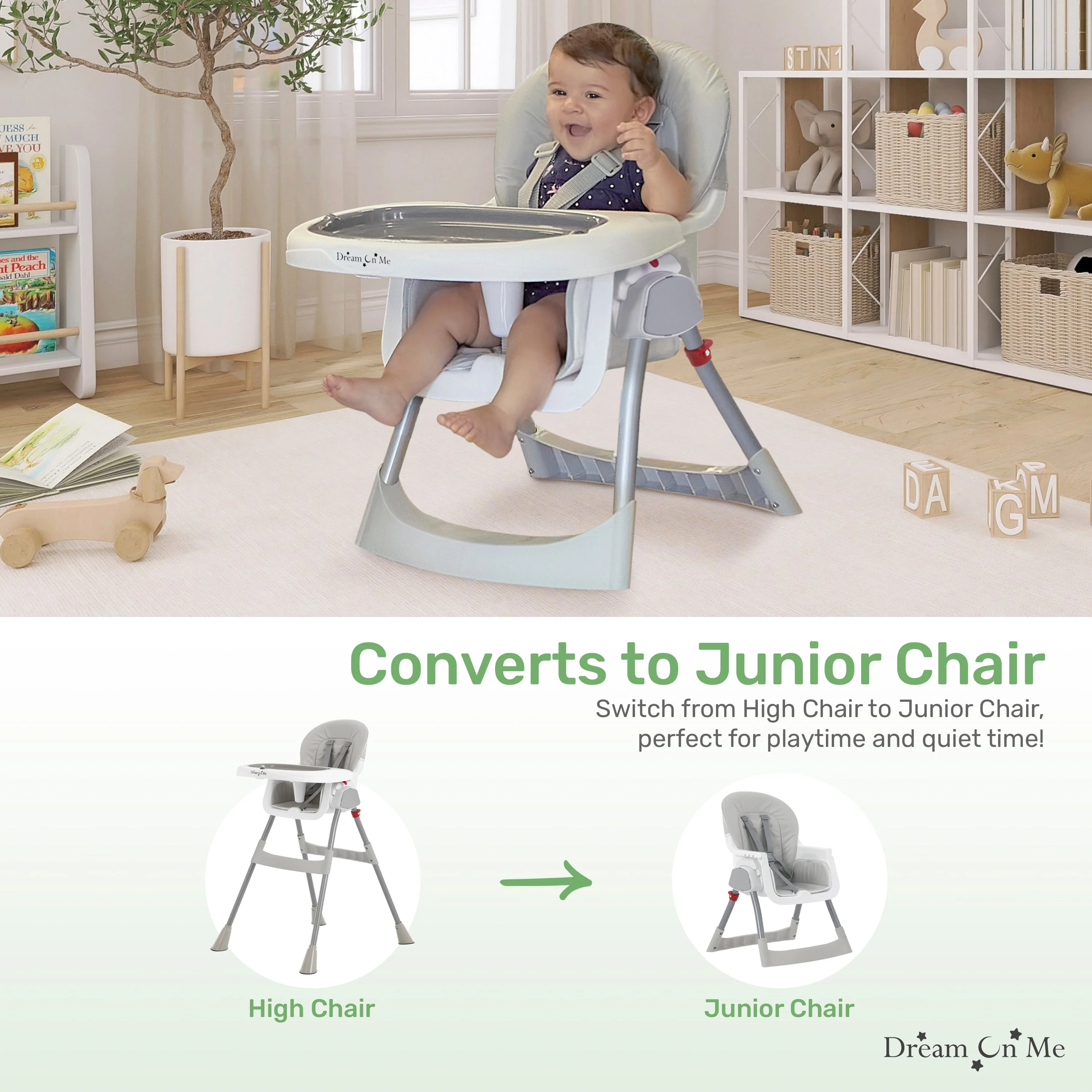 Dream On Me Portable 2-In-1 Table Talk High Chair - Image 22
