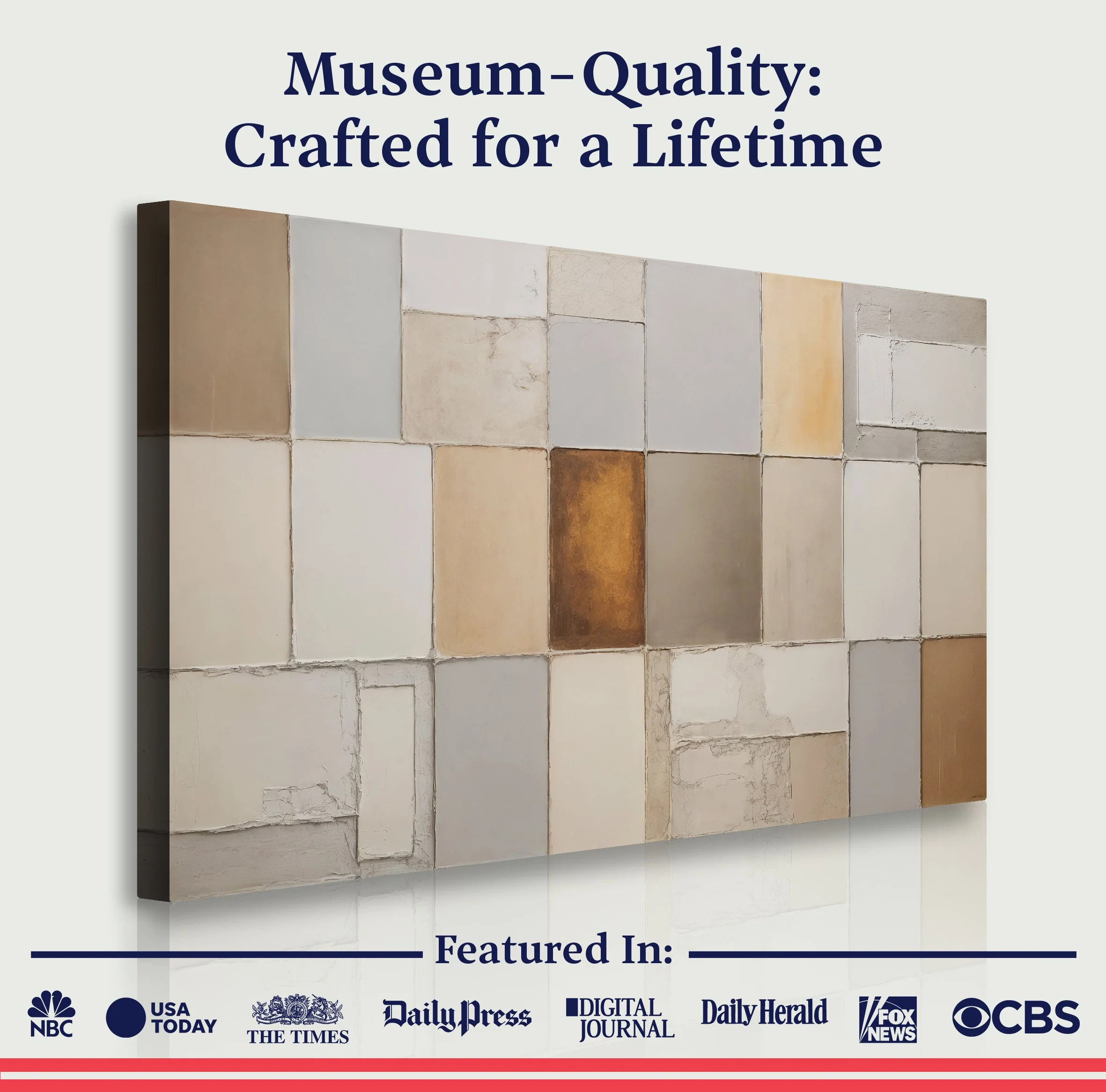 Earth Tones Patchwork Geometric Wall Art - Image 6