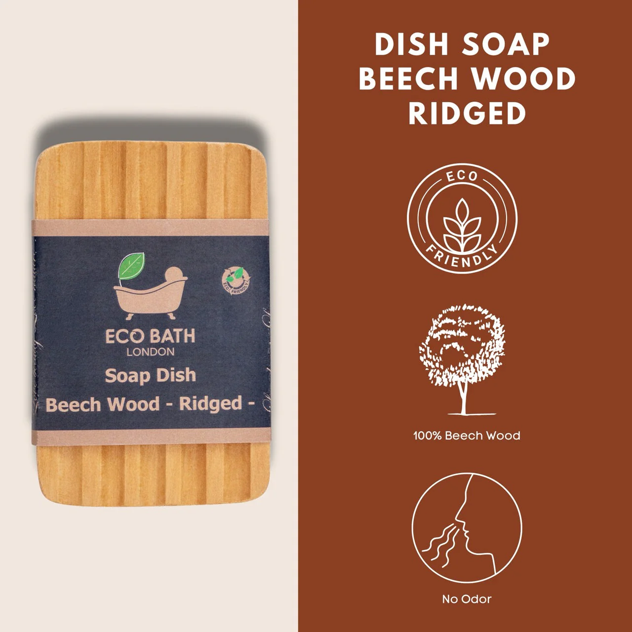 Beech Wood Ridged Soap Dish - Image 5