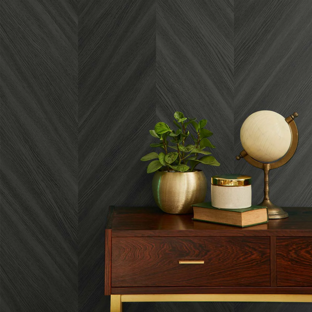 Even More Textures Faux Chevron Wood Embossed Vinyl Unpasted Wallpaper - Image 25
