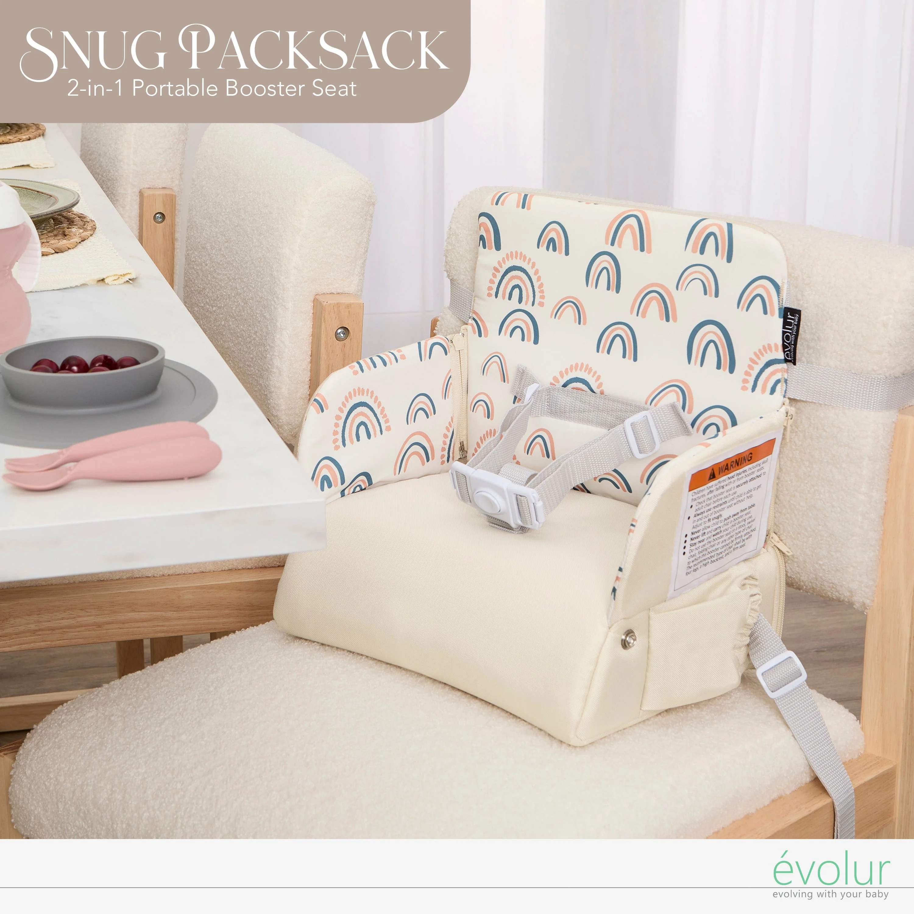 Evolur Snug Packsack 2-in-1 Portable Booster Seat and Travel Bag - Image 14