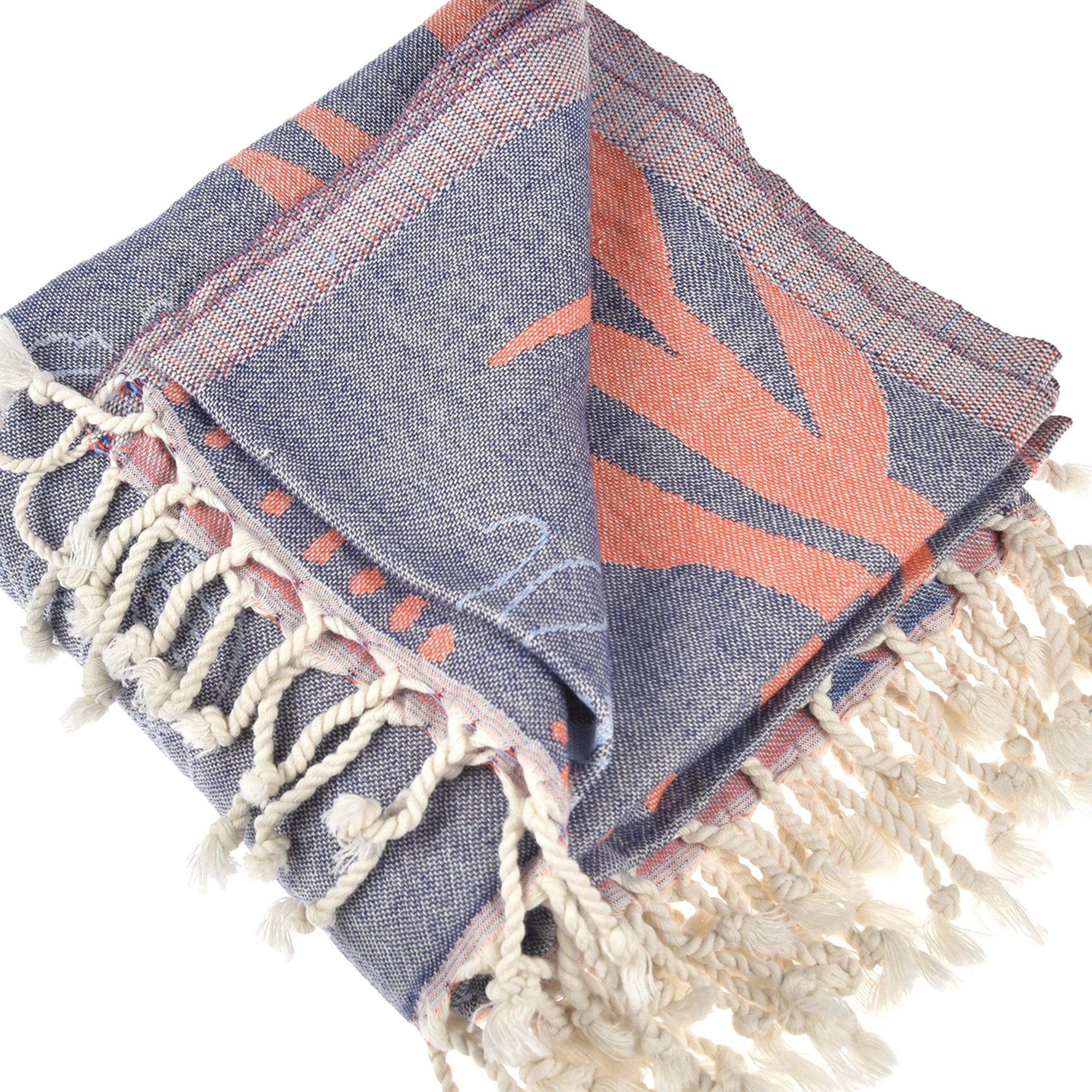 Exclusive Deep Blue Peshtemal Pure Cotton Beach Towel - Image 4