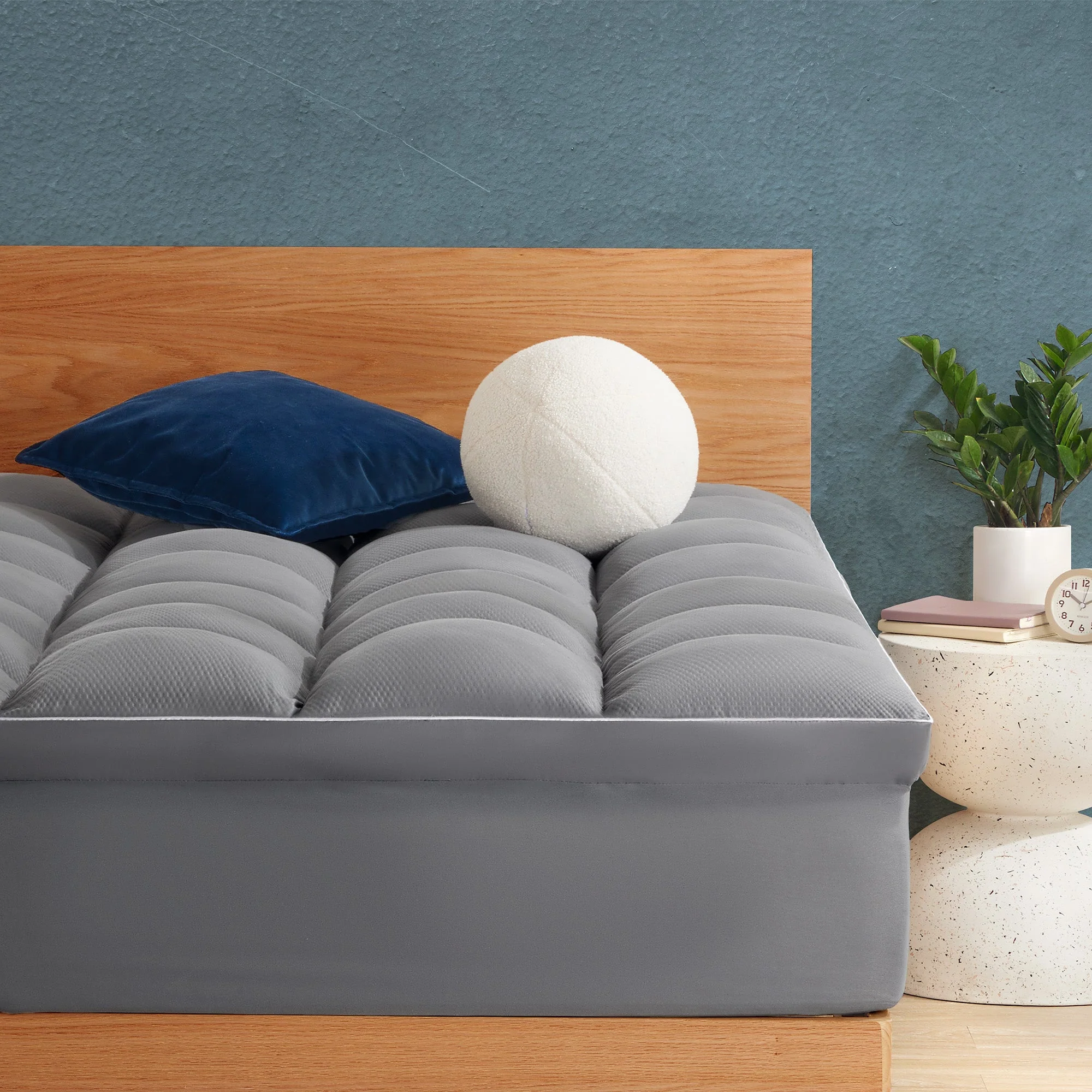Extra Fluffy Mattress Pad Deep Pockets - Grey - Image 5
