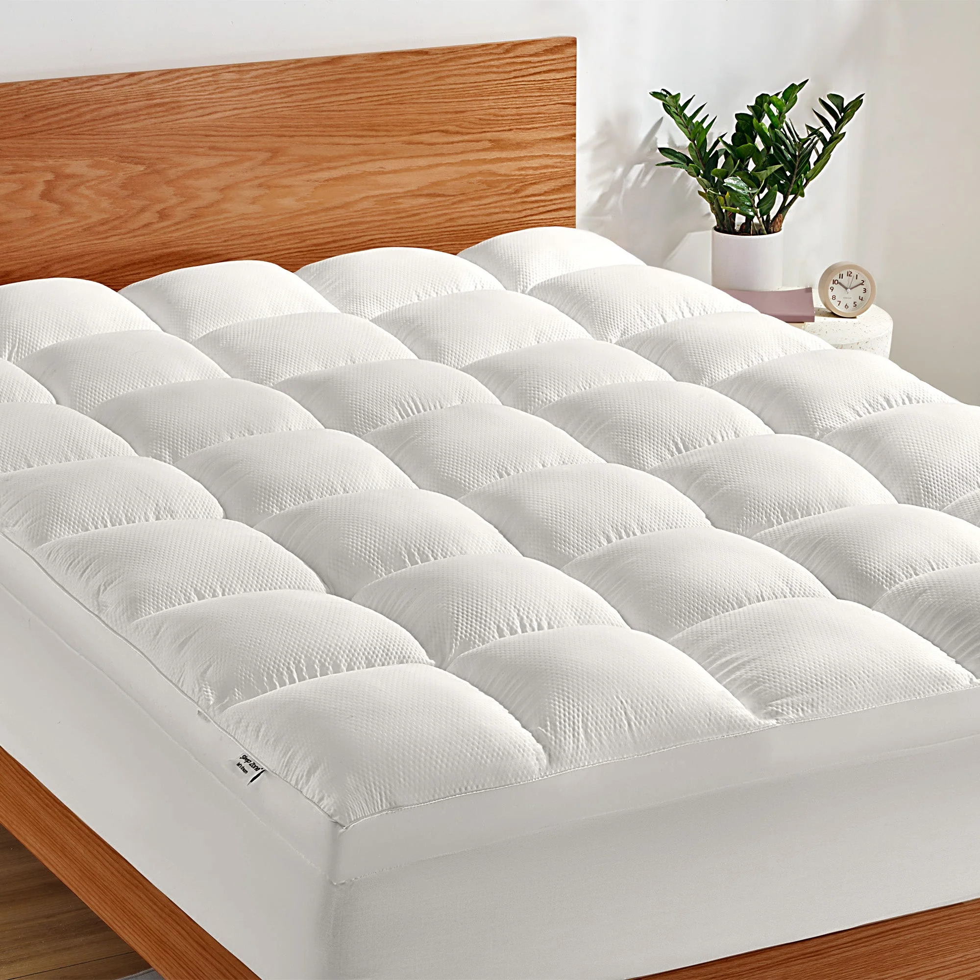 Extra Fluffy Mattress Pad Deep Pockets - White - Image 2