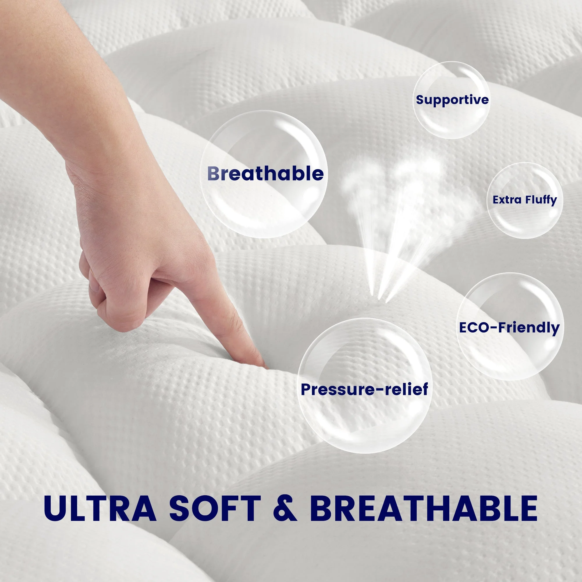 Extra Fluffy Mattress Pad Deep Pockets - White - Image 5