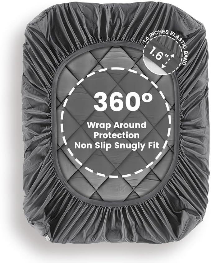 Extra Thick Mattress Pad for Back Pain - Grey - Image 5