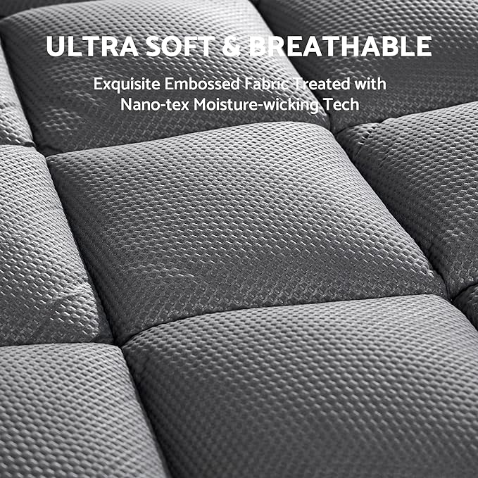 Extra Thick Mattress Pad for Back Pain - Grey - Image 7