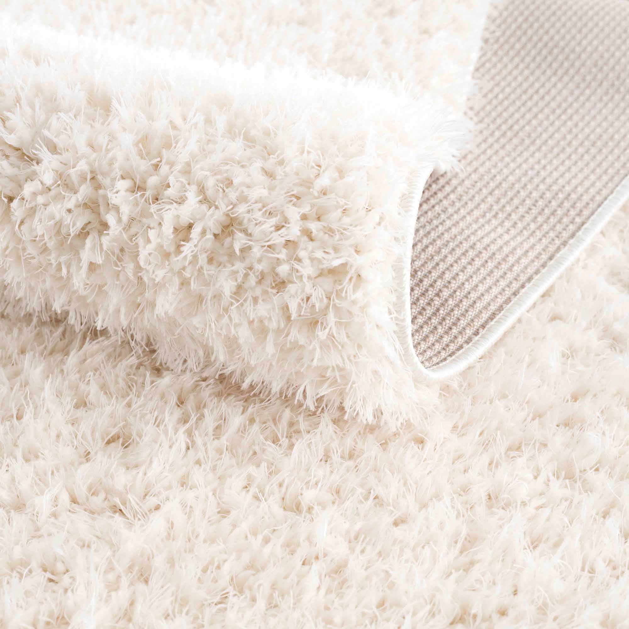 Faina Solid Cream Shag Washable Area Rug - Image 19