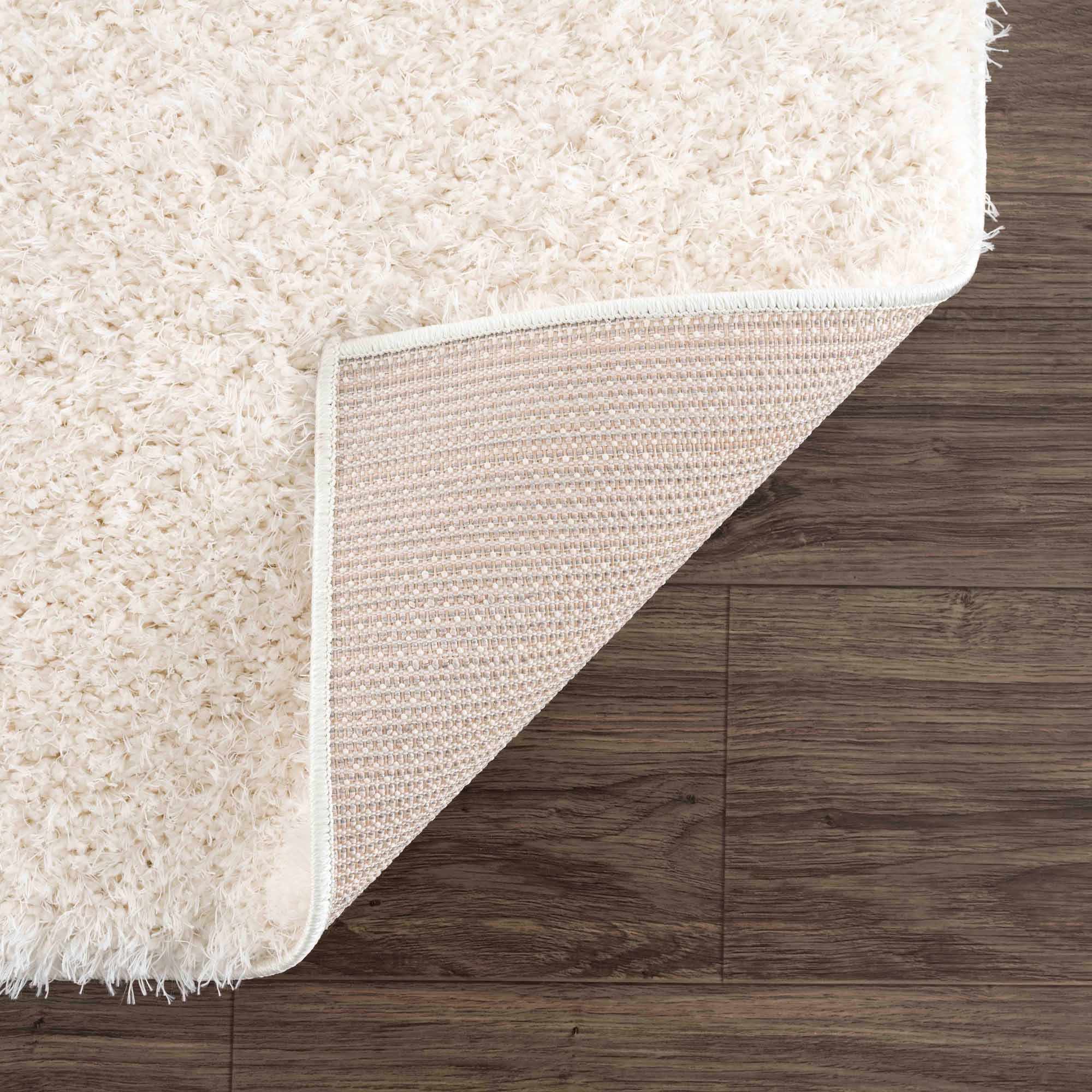 Faina Solid Cream Shag Washable Area Rug - Image 6