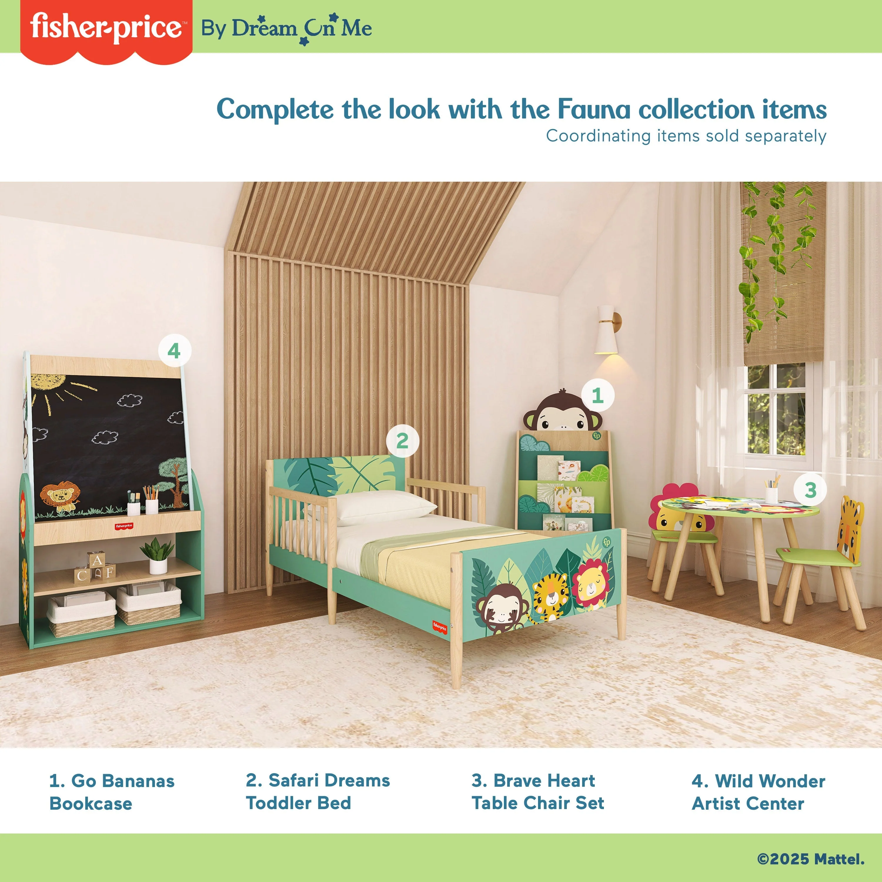 Fisher-Price By Dream On Me Fauna Collection Safari Dreams Toddler Bed - Image 6