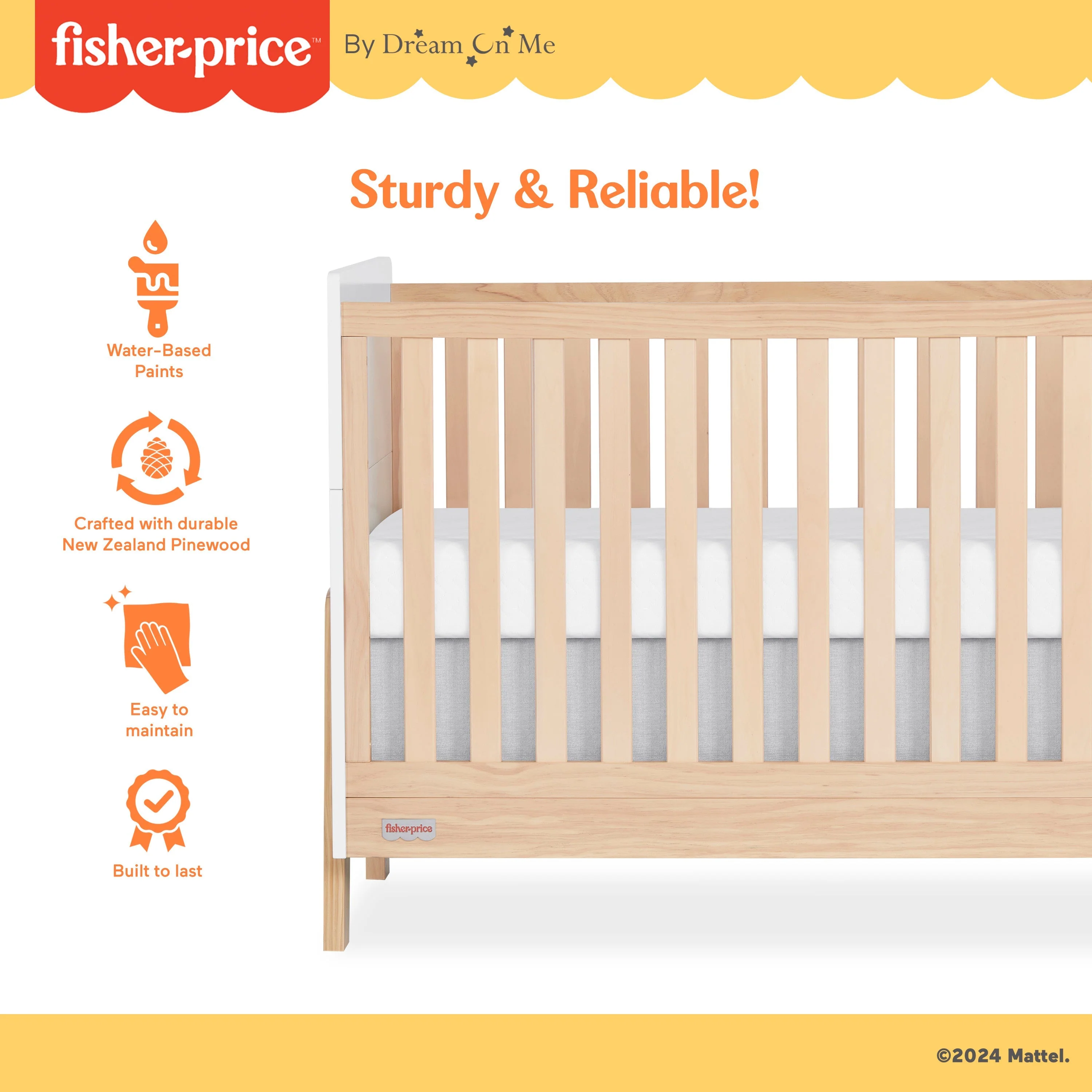 Fisher-Price Iris 5-in-1 Convertible Crib by Dream On Me - Image 4