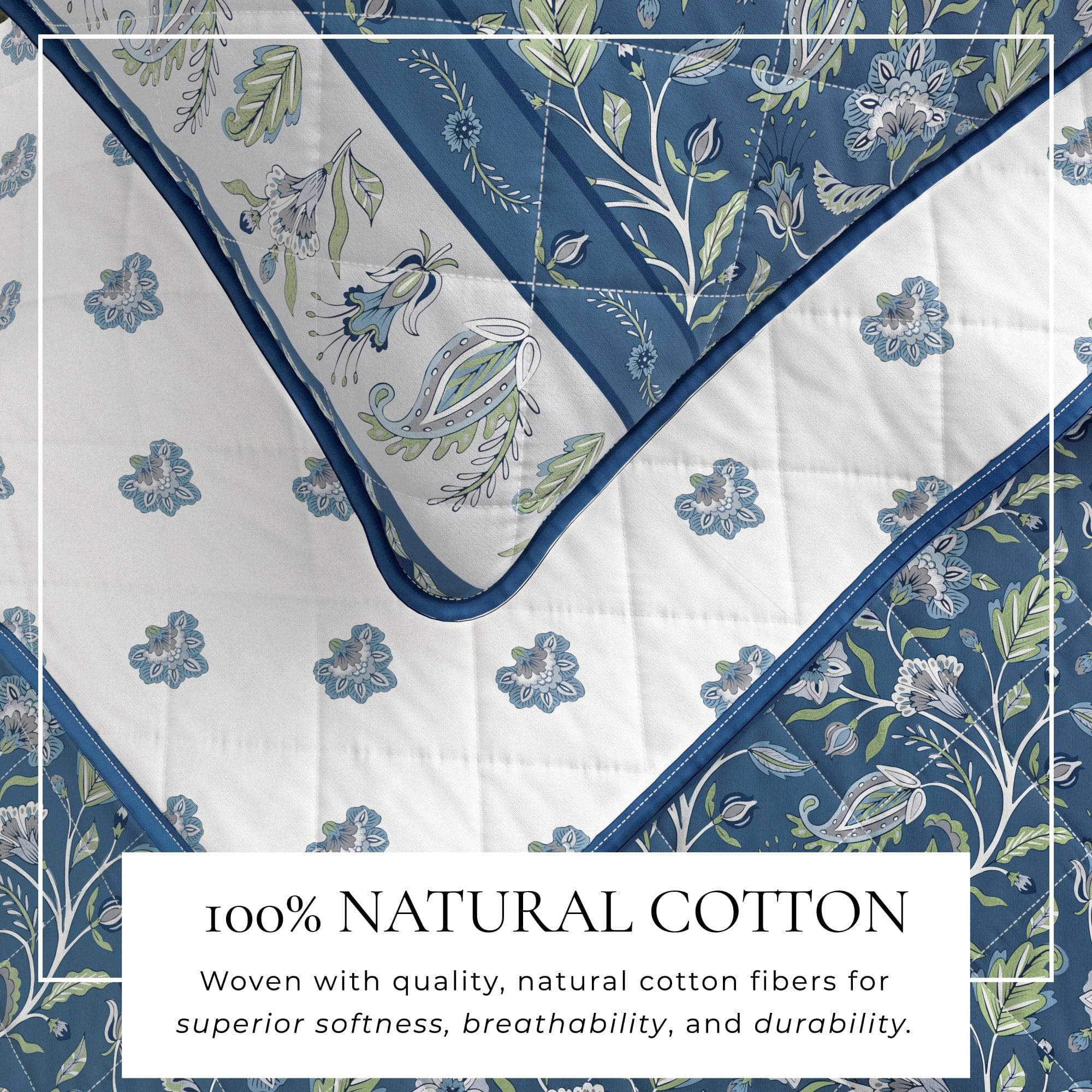 Floral Boho Printed Cotton Quilt Set - Indira Collection - Image 8