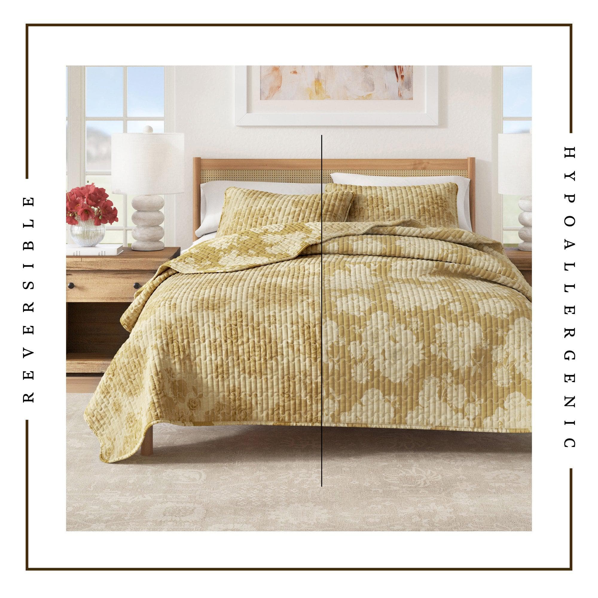 Floral Printed Cotton Quilt Set - Corin Collection - Image 13