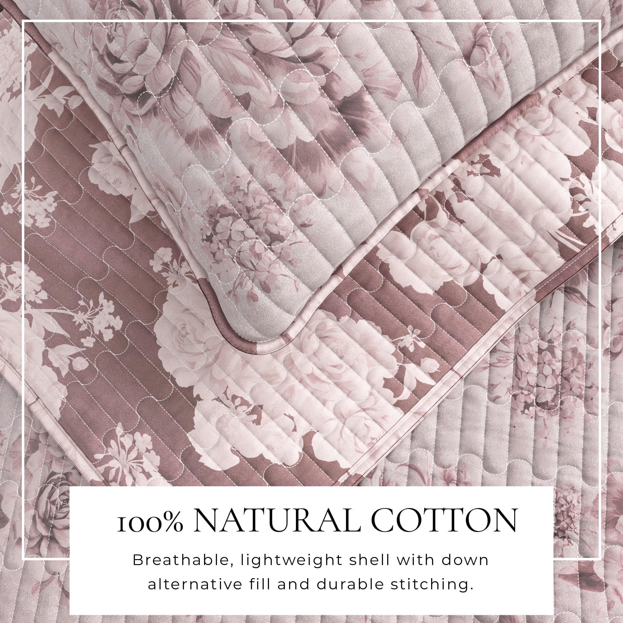 Floral Printed Cotton Quilt Set - Corin Collection - Image 2