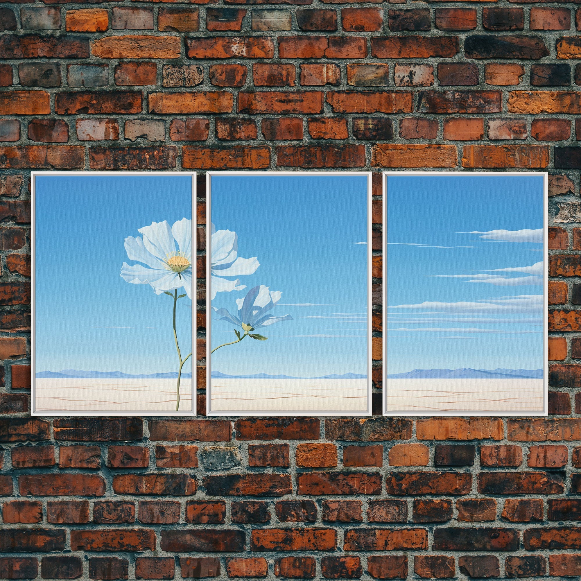 Flower Art Print, Canvas Print, 3 Piece Wall Art - Image 6