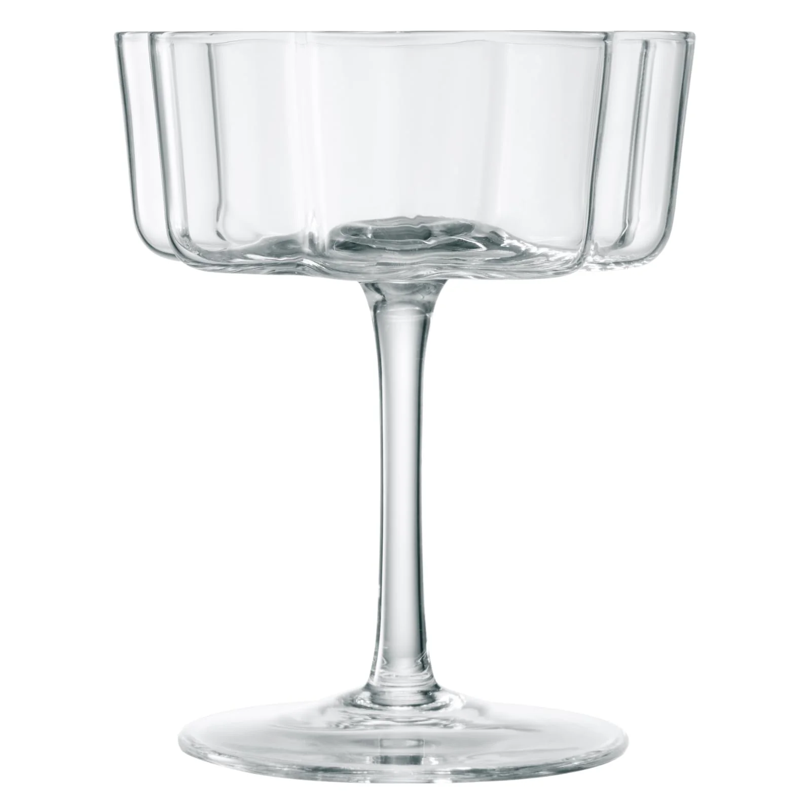 Flower Wave Coupe Cocktail Colored Glass | Set of 2 | Clear - Image 8