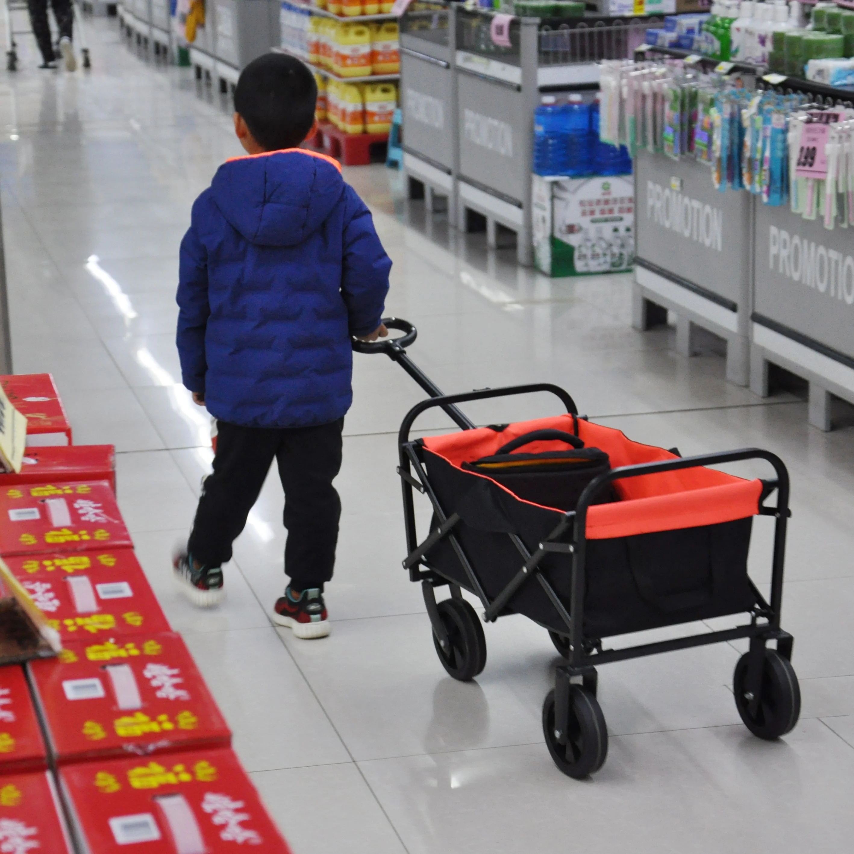 Folding Wagon Garden Shopping Beach Cart - Image 20