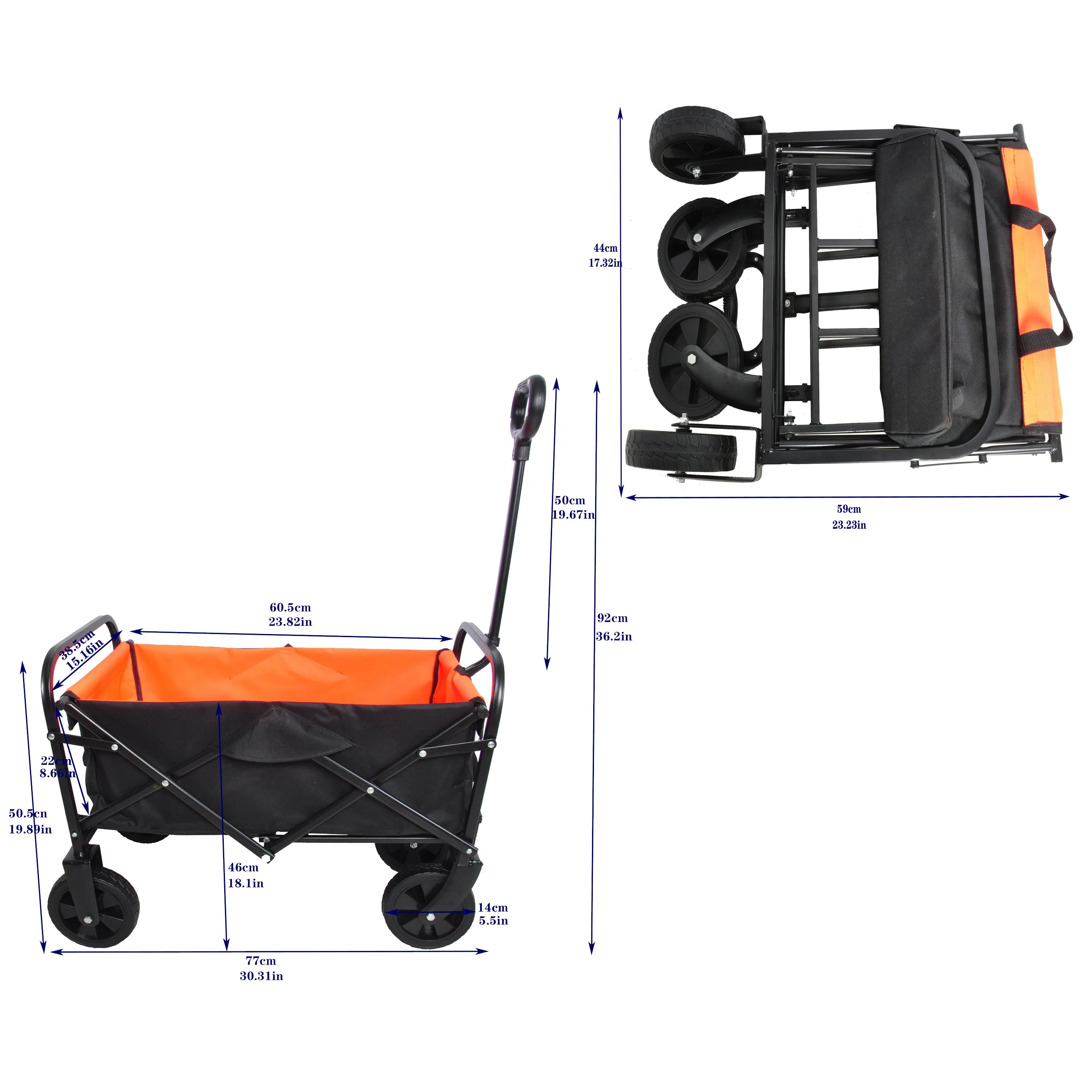 Folding Wagon Garden Shopping Beach Cart - Image 32